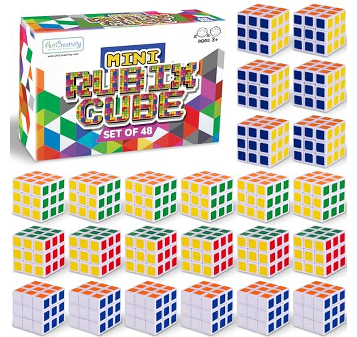 48 Pack Mini Puzzle Cubes Fidget Toys