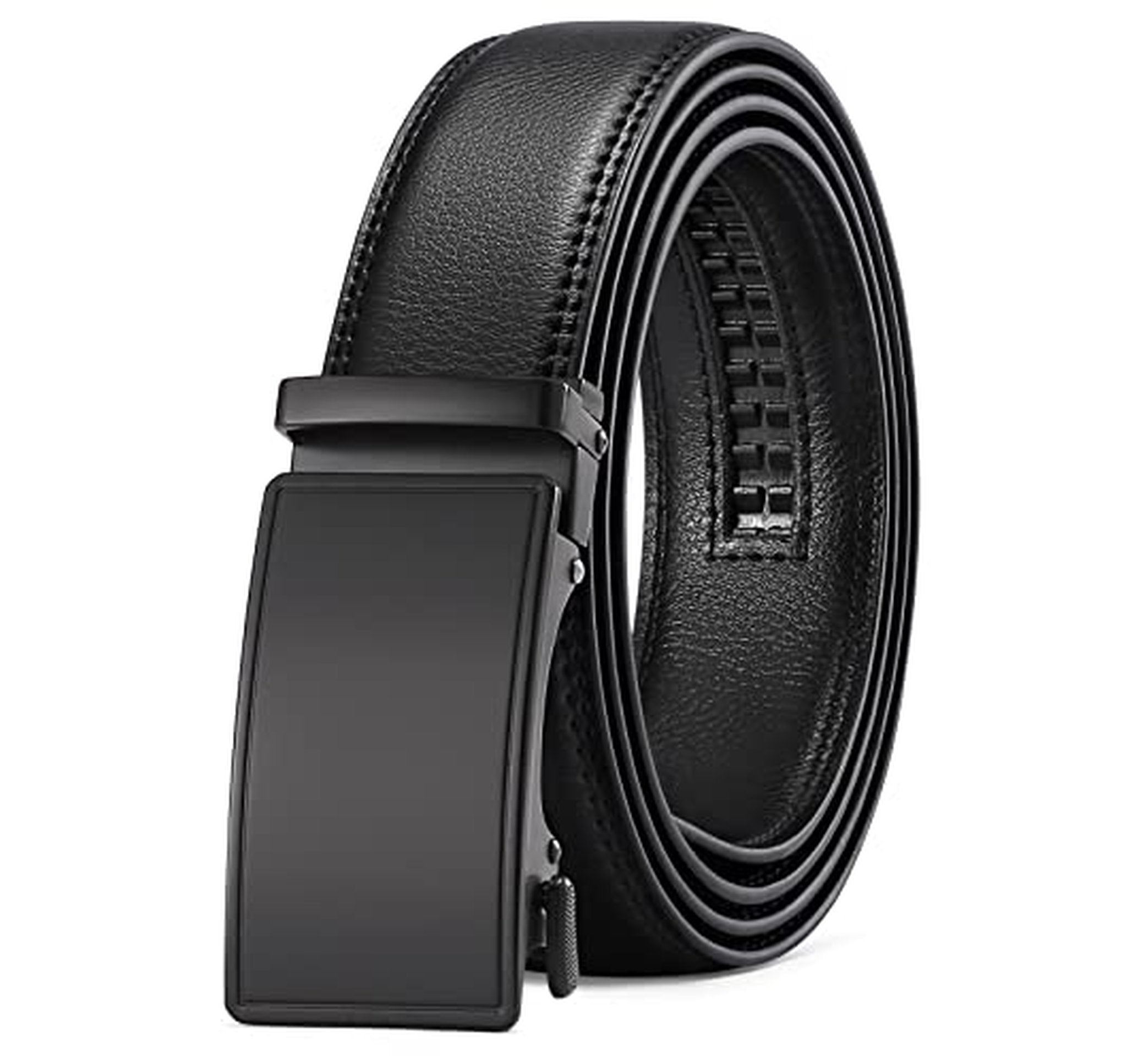 Automatic Ratchet Leather Dress Belt with Buckle