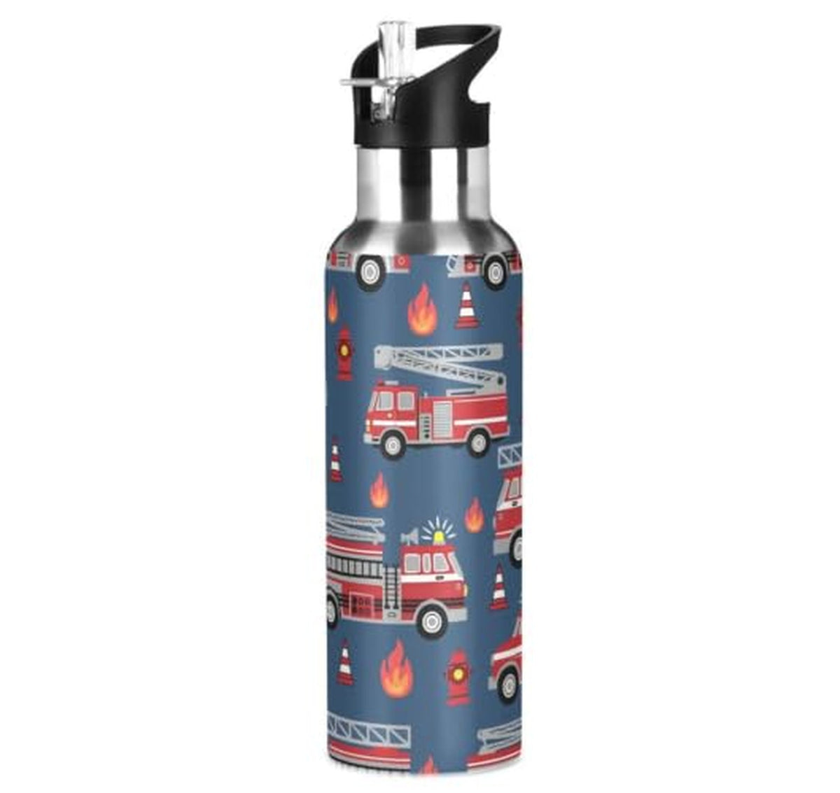 20 Oz Insulated Kids Fire Truck Water Bottle