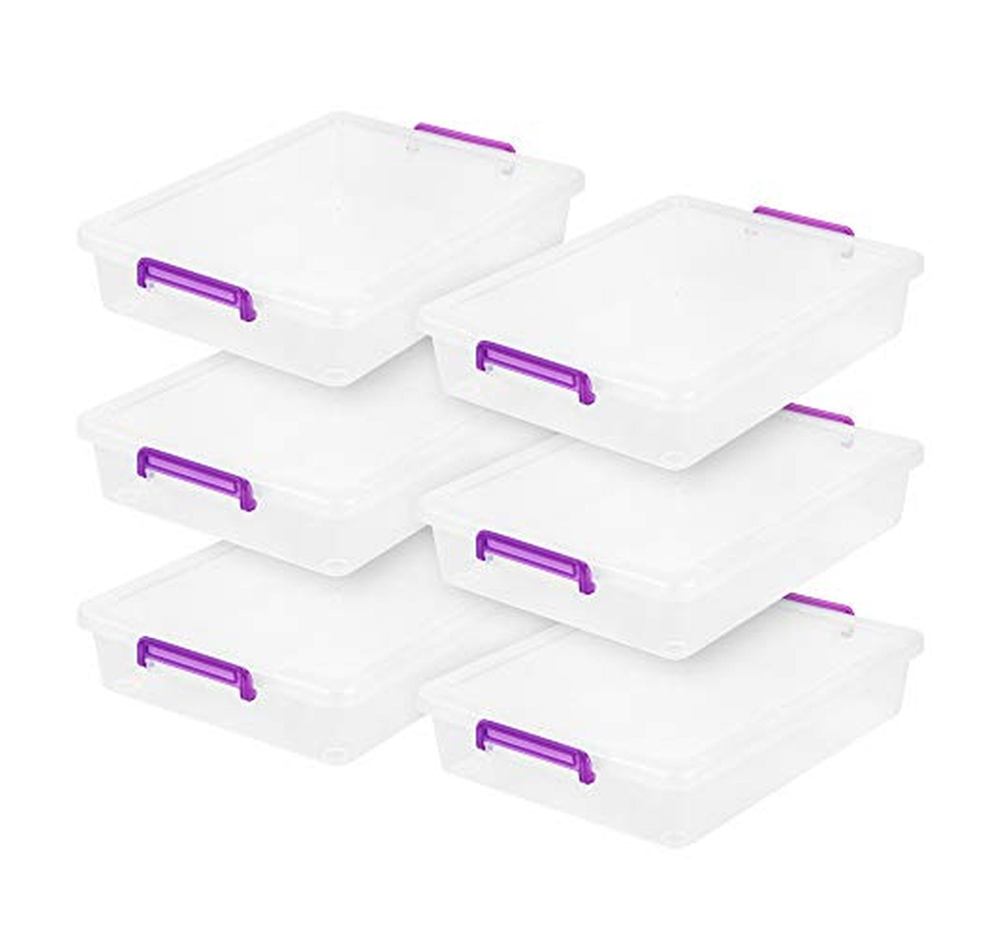 6 Pack IRIS USA 6 Qt Plastic Storage Bins