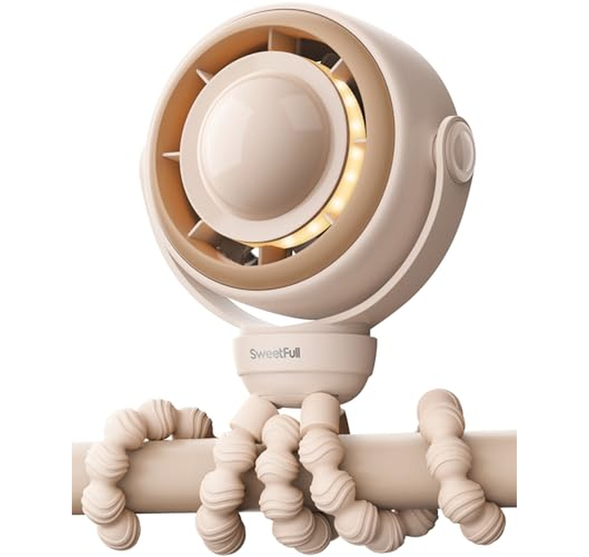 Rechargeable Clip-On Baby Stroller Fan with Night Light