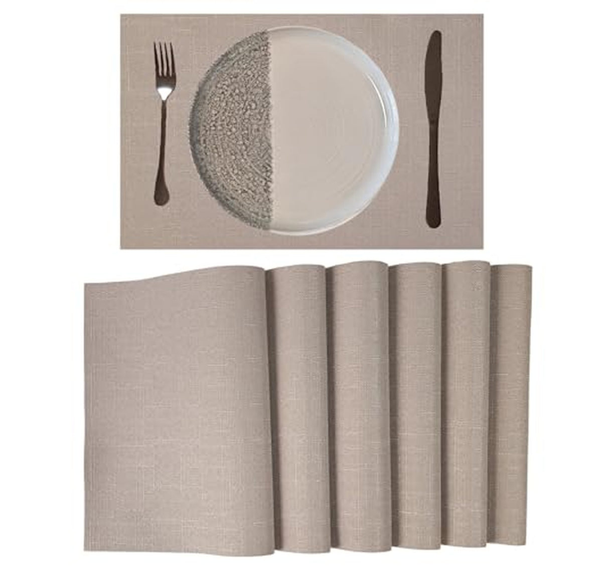 6 Pack Woven Washable Dining Table Placemats