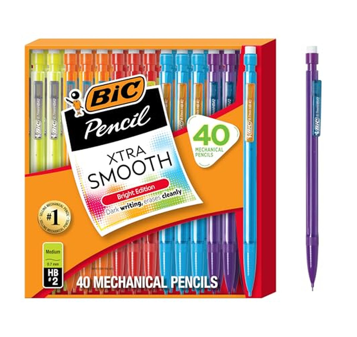 40 Count BIC Xtra Smooth Mechanical Pencils 0.7mm