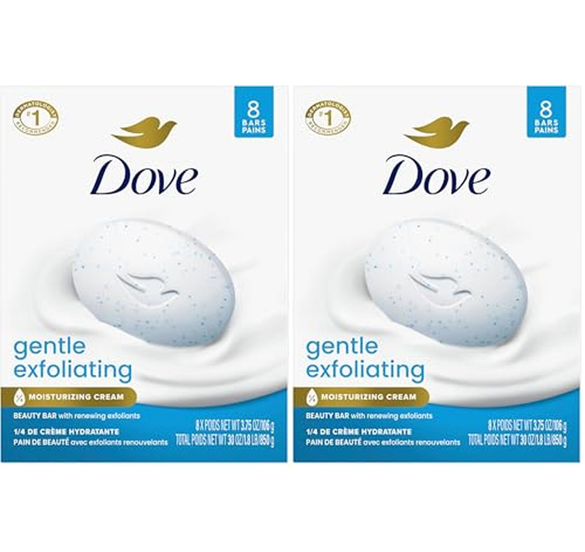 16 Pack Dove Gentle Exfoliating Beauty Bar Soap
