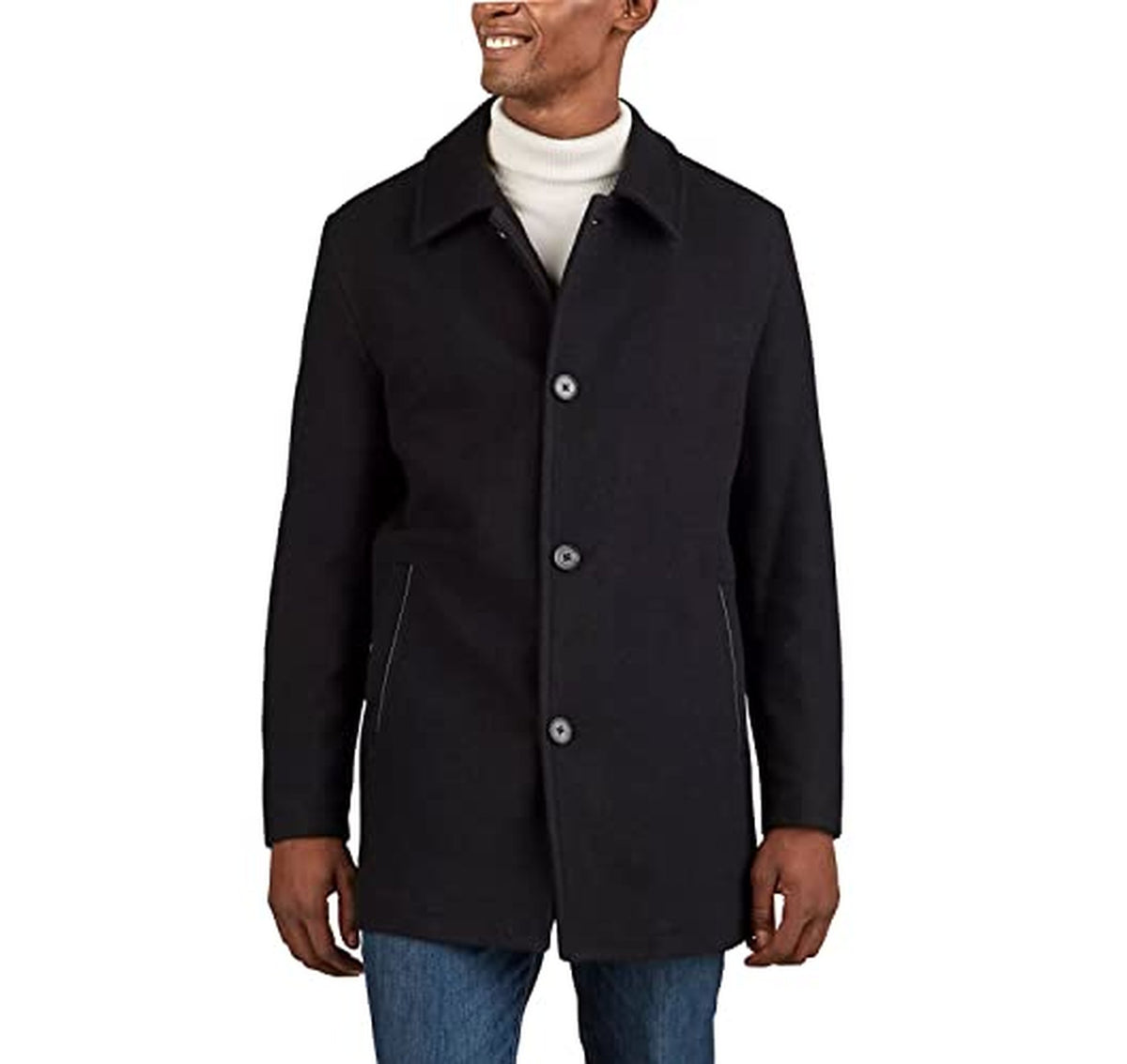 Cole Haan Wool Button-Up Car Coat