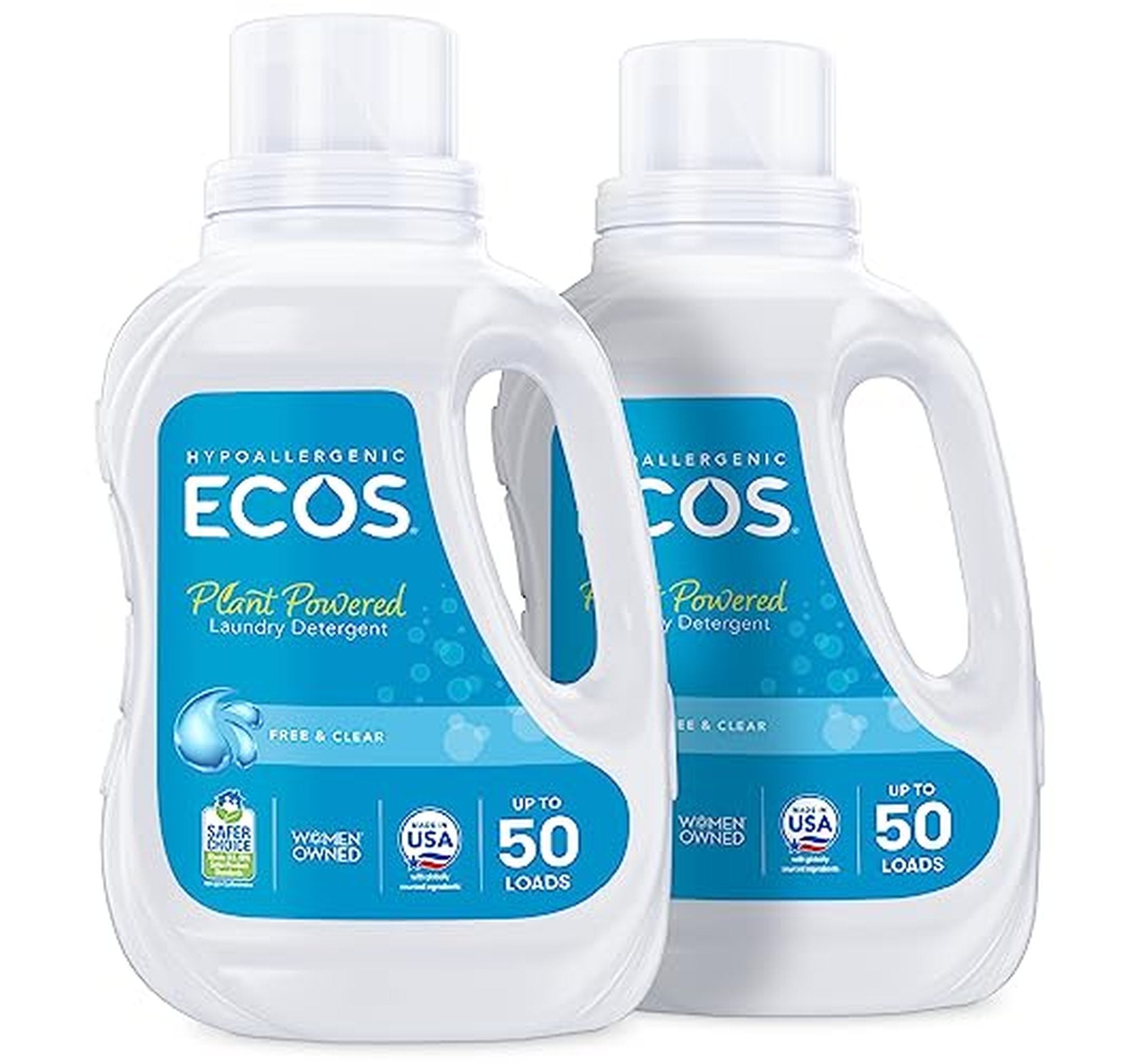 2 Pack ECOS Hypoallergenic Liquid Laundry Detergent