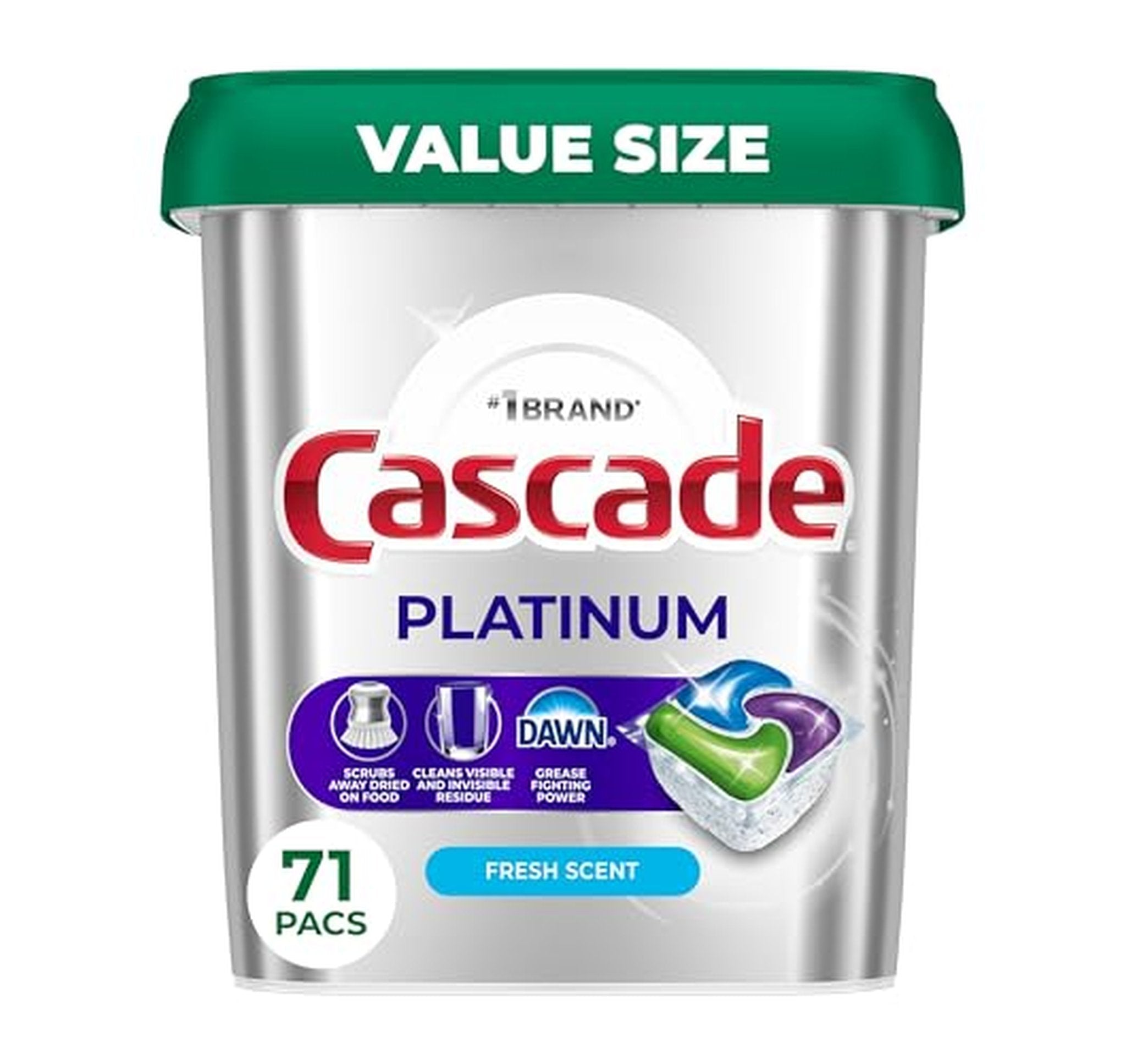Cascade Platinum Dishwasher Pods, 71 Count Detergent