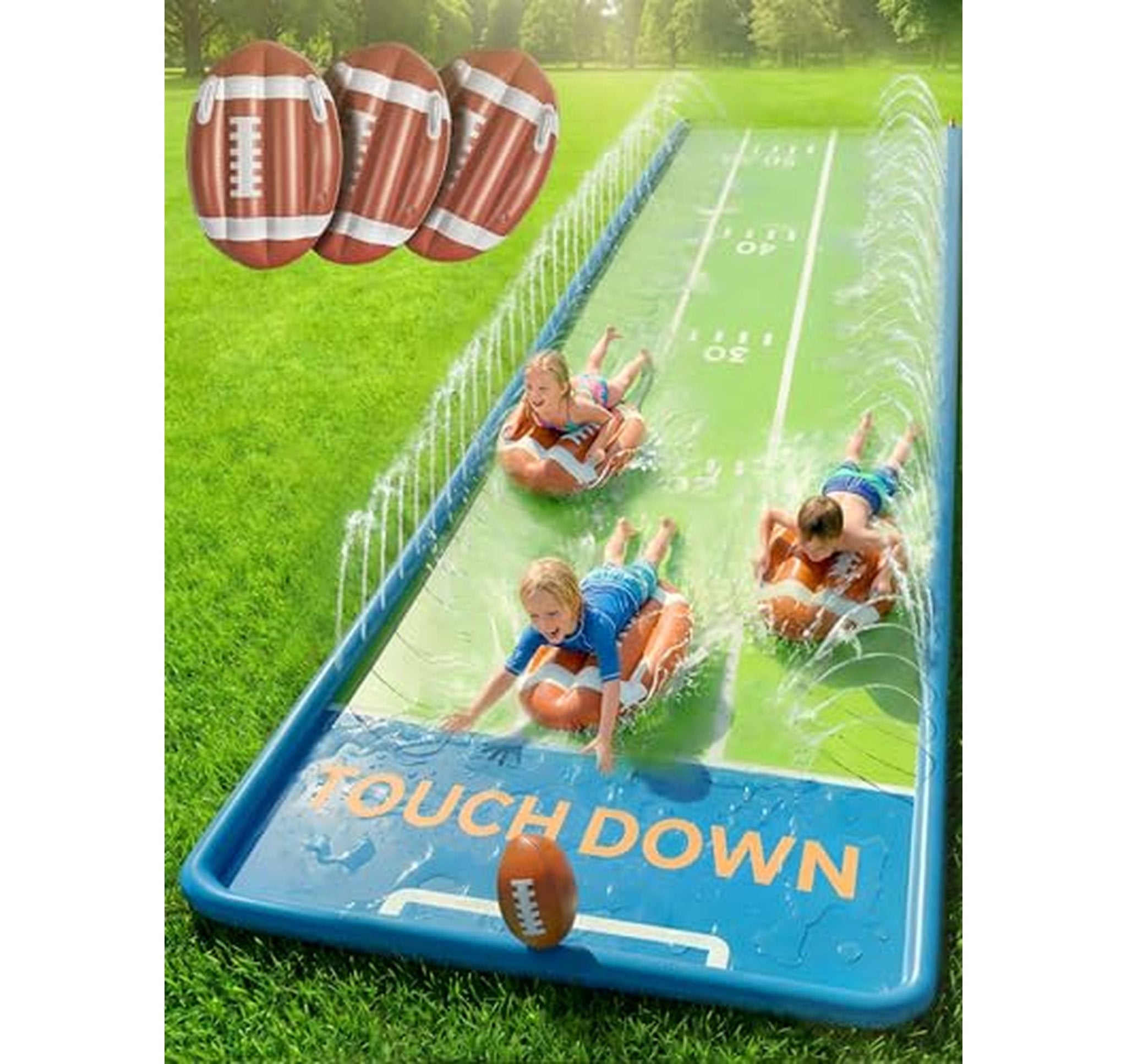 Triple Lane Backyard Water Slide with Bodyboards