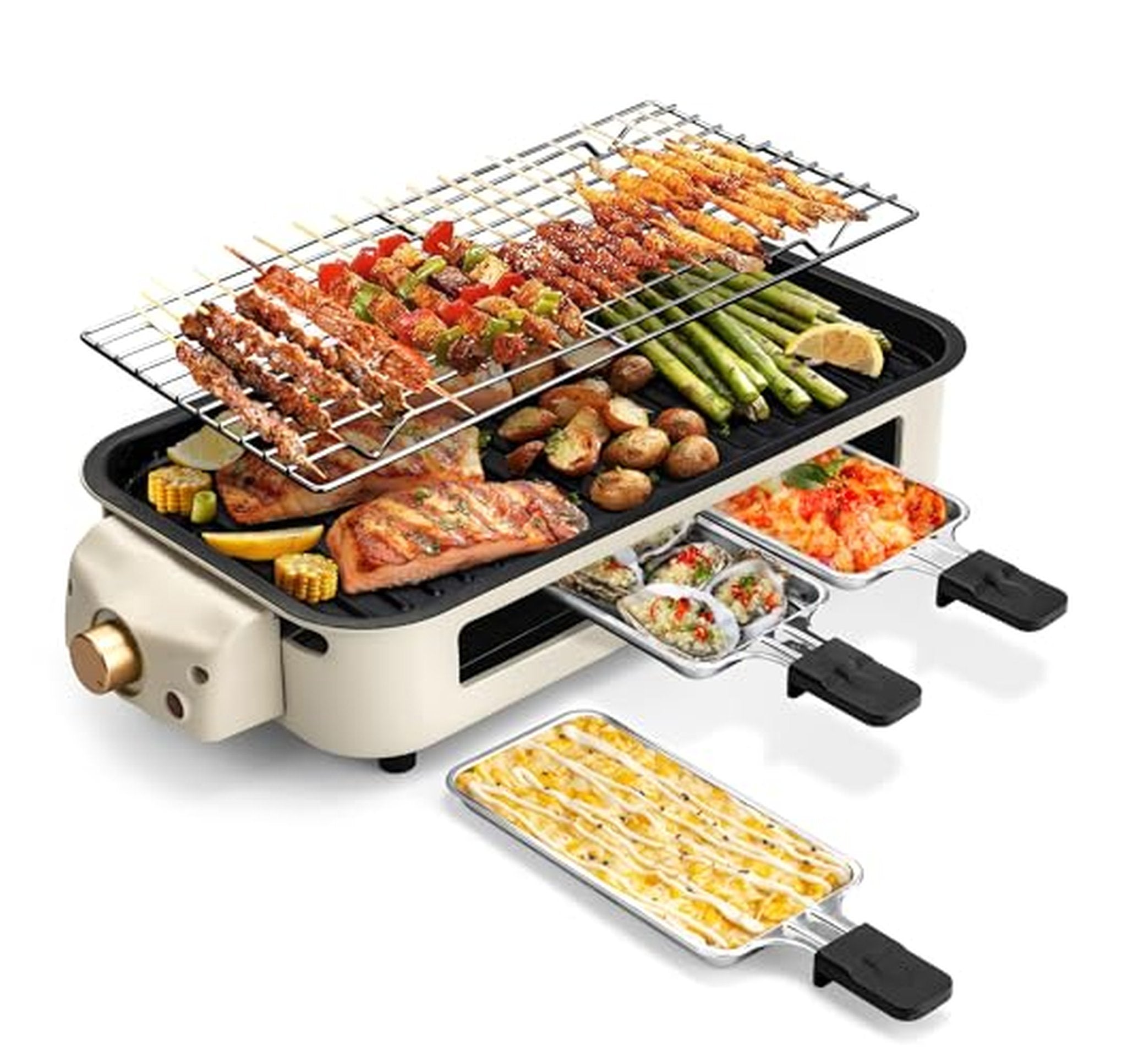 1700W Smokeless Electric Indoor Grill with Griddle