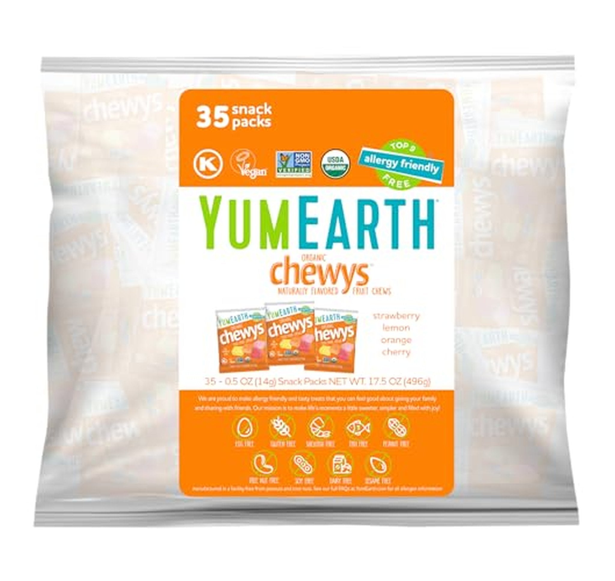 YumEarth Organic Vegan Fruit Chews Candy, 35 Count