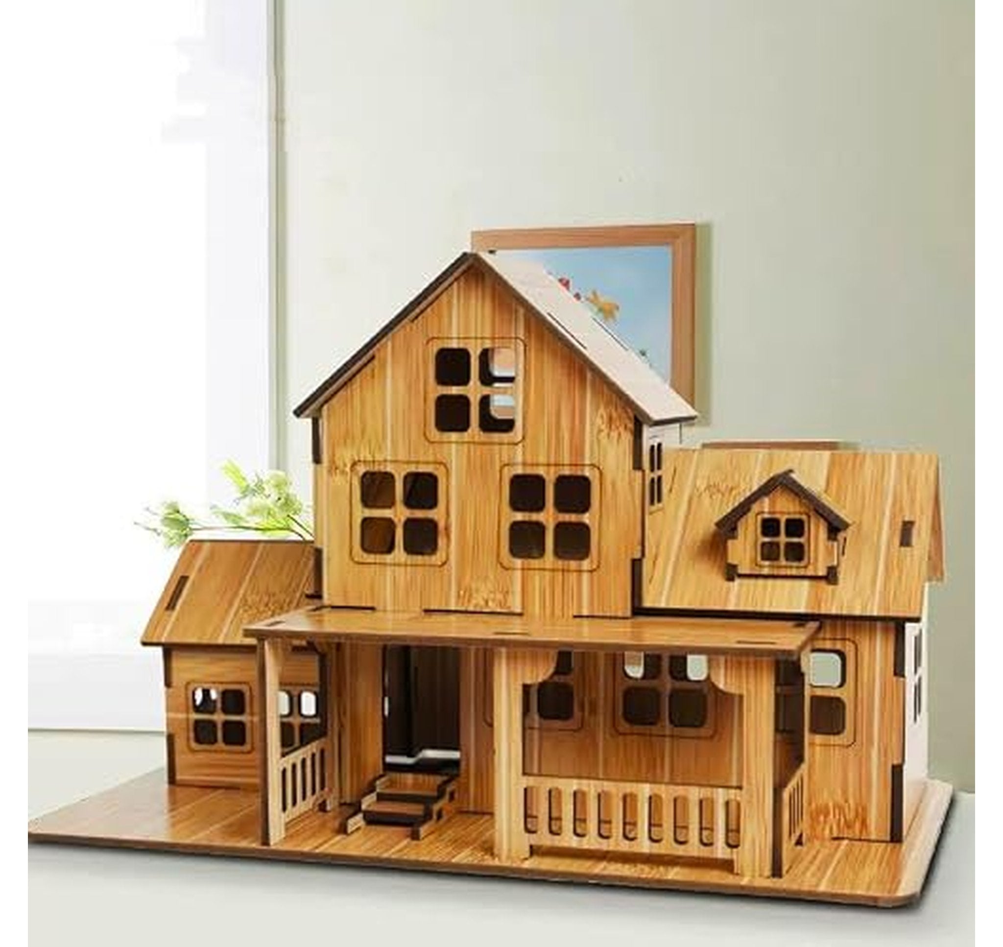 3D Wooden Log Cabin House Building Puzzle Kit