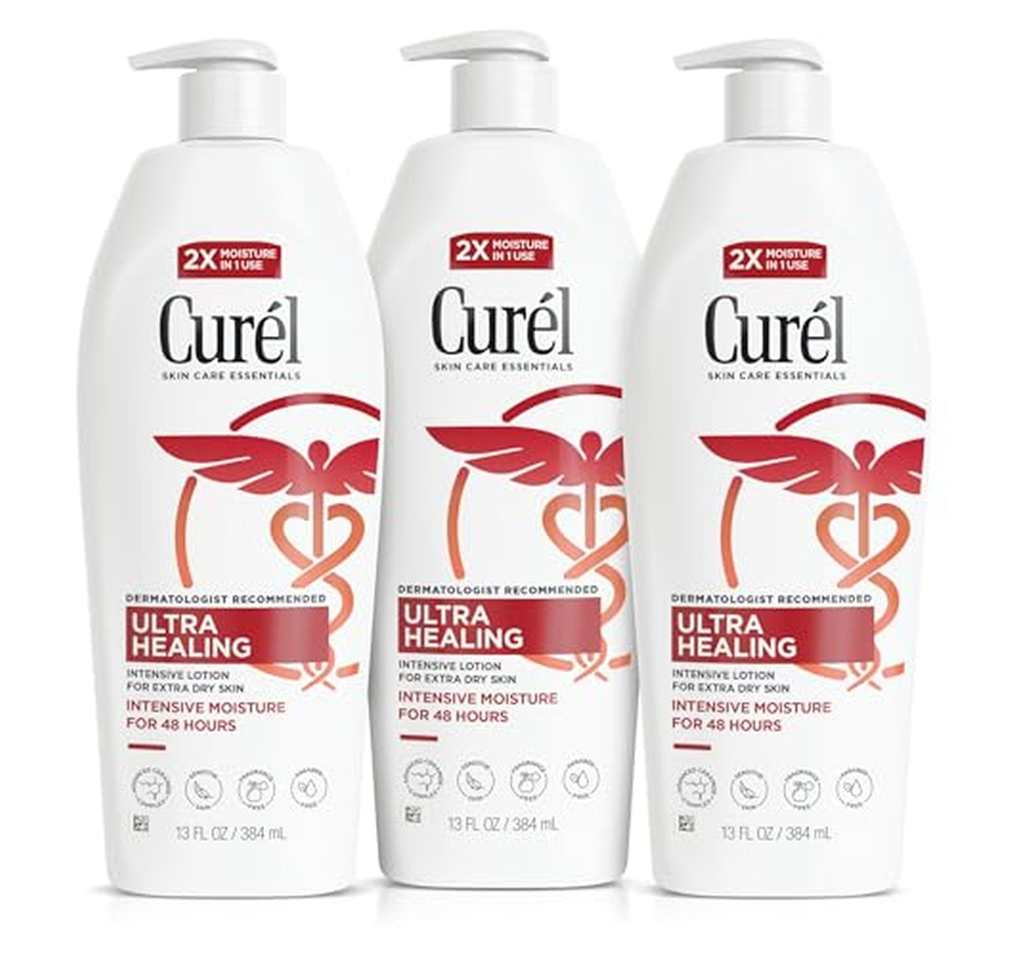 3 Pack Curel Ultra Healing Fragrance-Free Lotion 13 oz