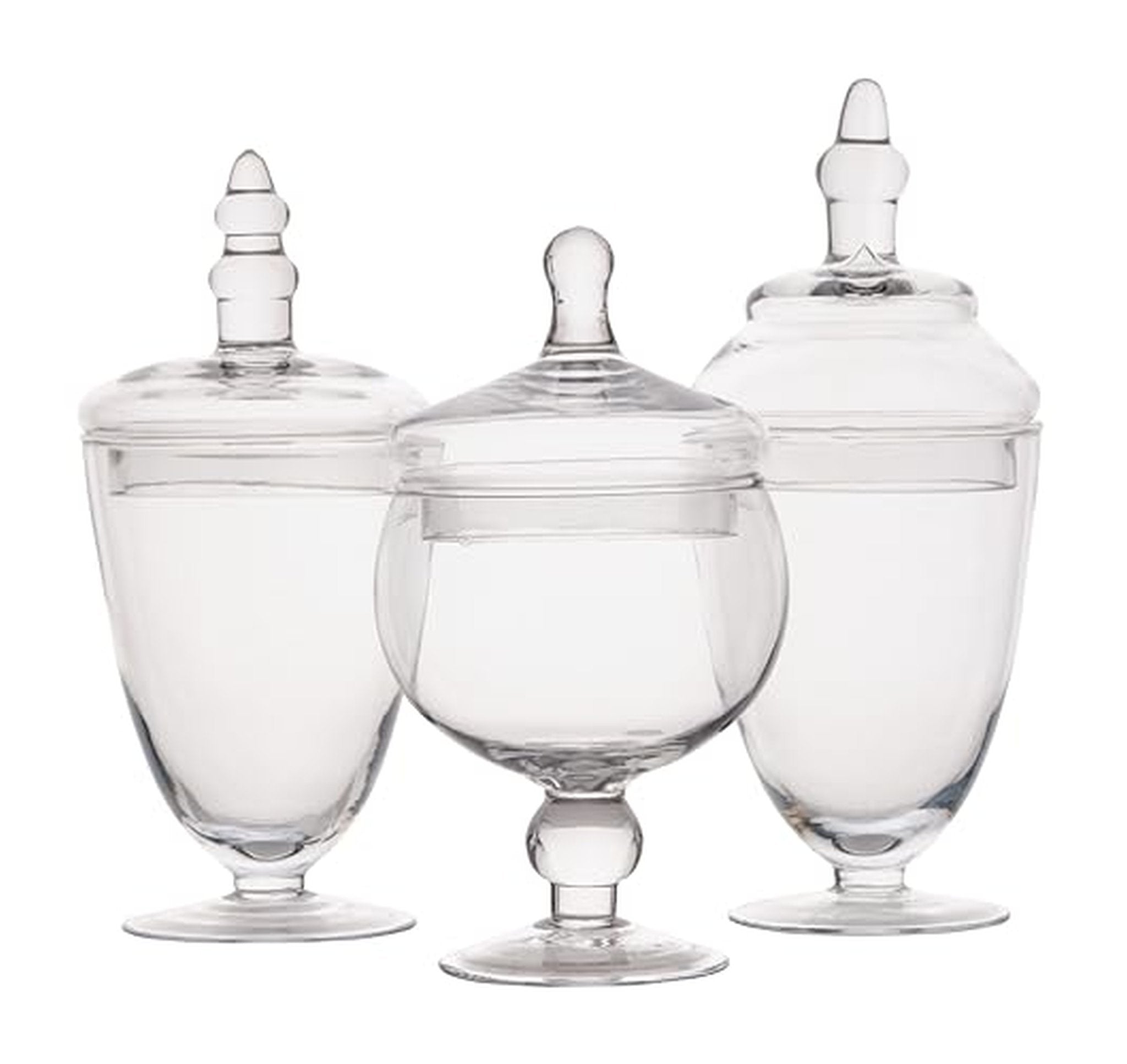 3 Pack Glass Apothecary Storage Jars with Lids