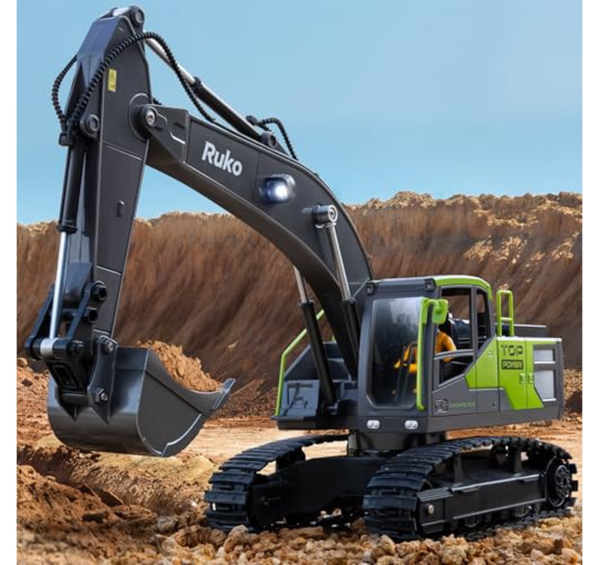 Remote Control Excavator Toy with Metal Shovel