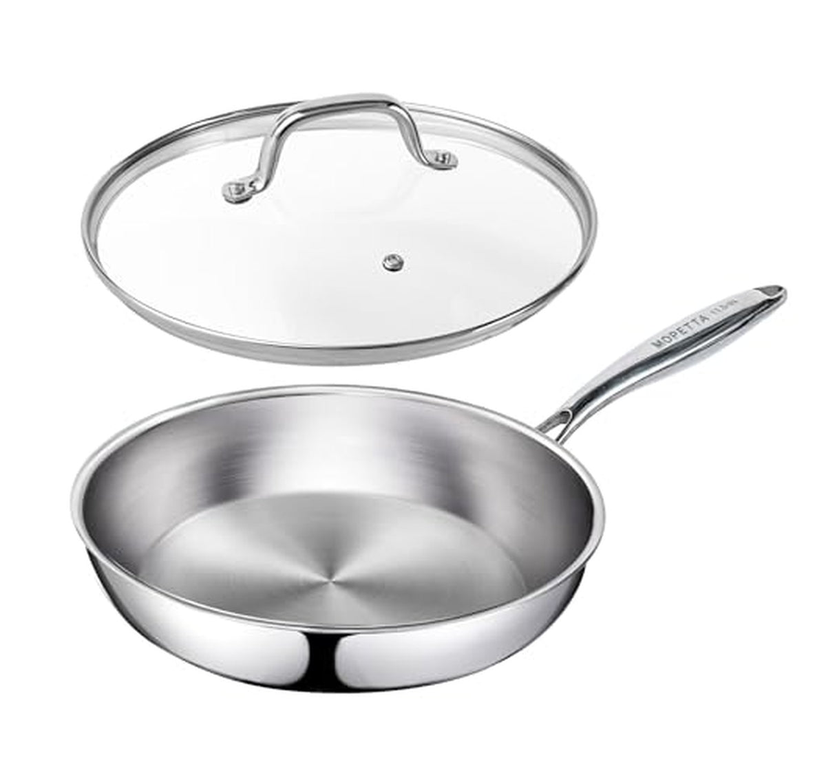11.5-Inch Tri-Ply Stainless Steel Frying Pan with Lid