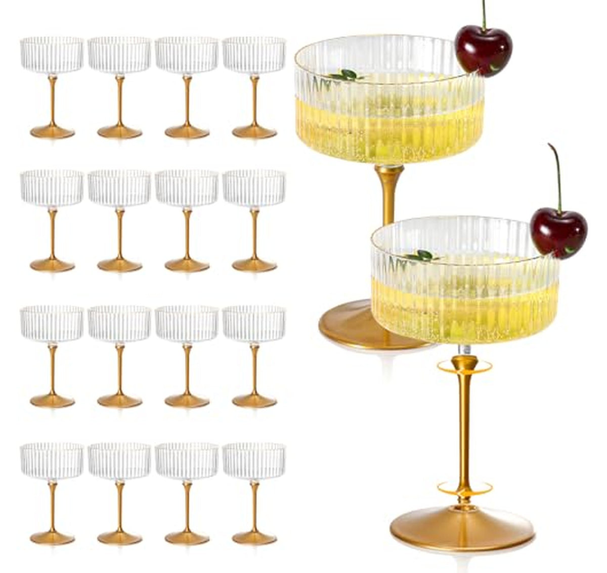 24 Pack Plastic Coupe Martini Glasses 9 Oz