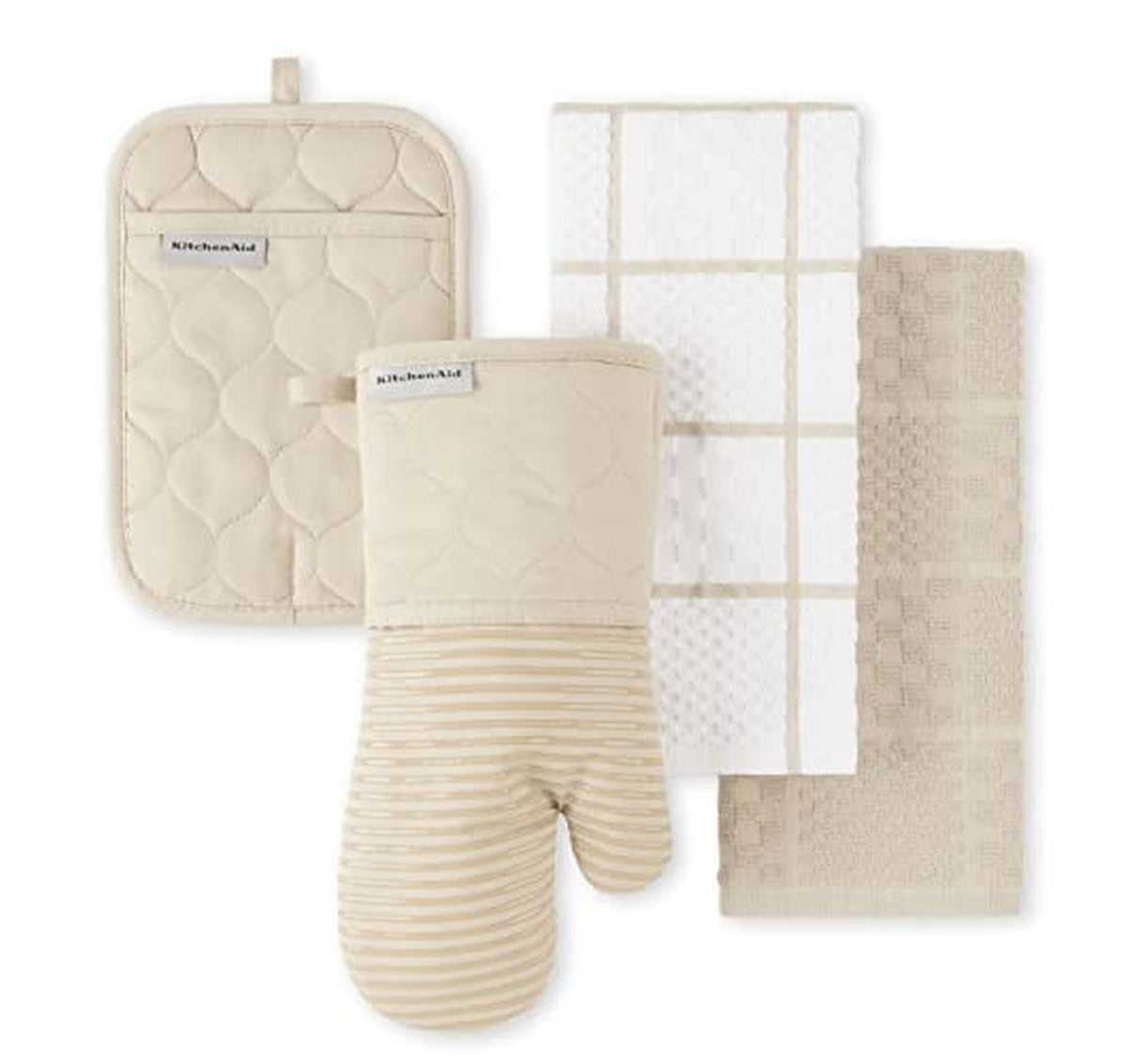 KitchenAid 4 Piece Cotton Oven Mitt Pot Holder Set
