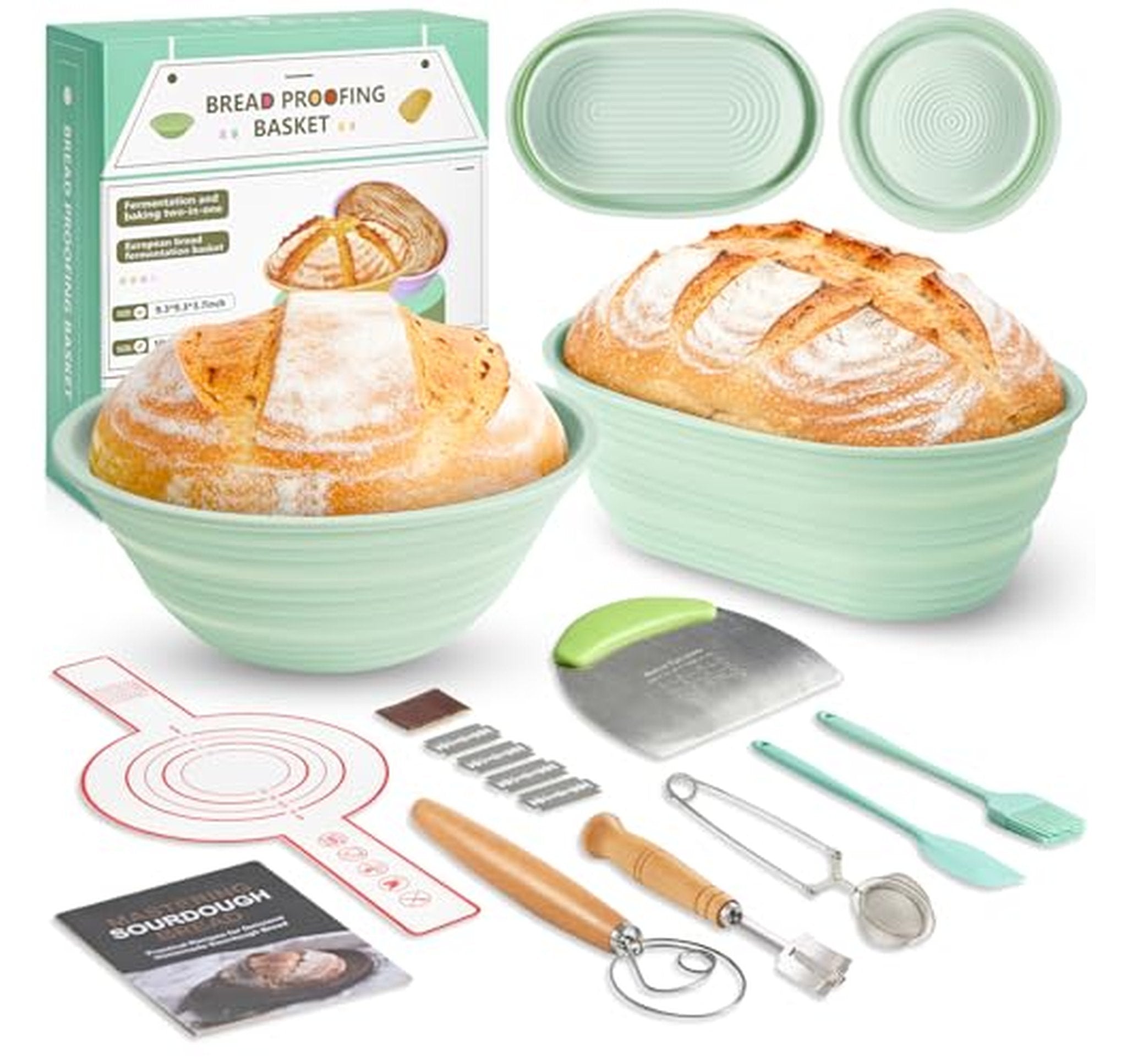 9 Piece Sourdough Starter Kit with Banneton Basket