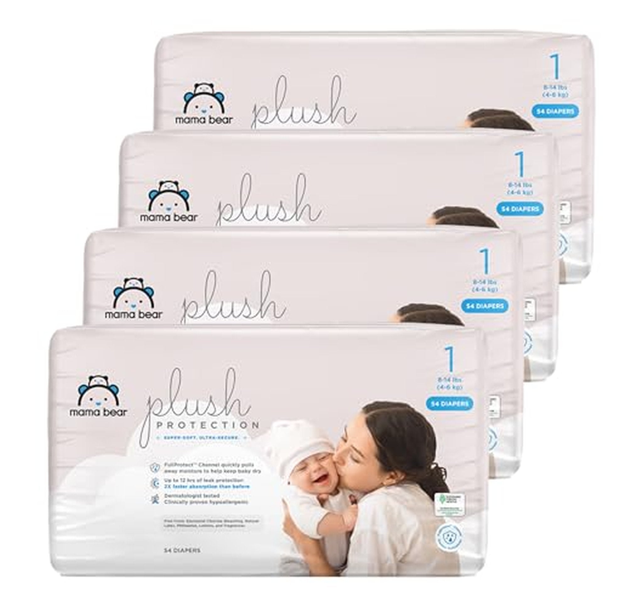 216 Count Hypoallergenic Disposable Baby Diapers Size 1