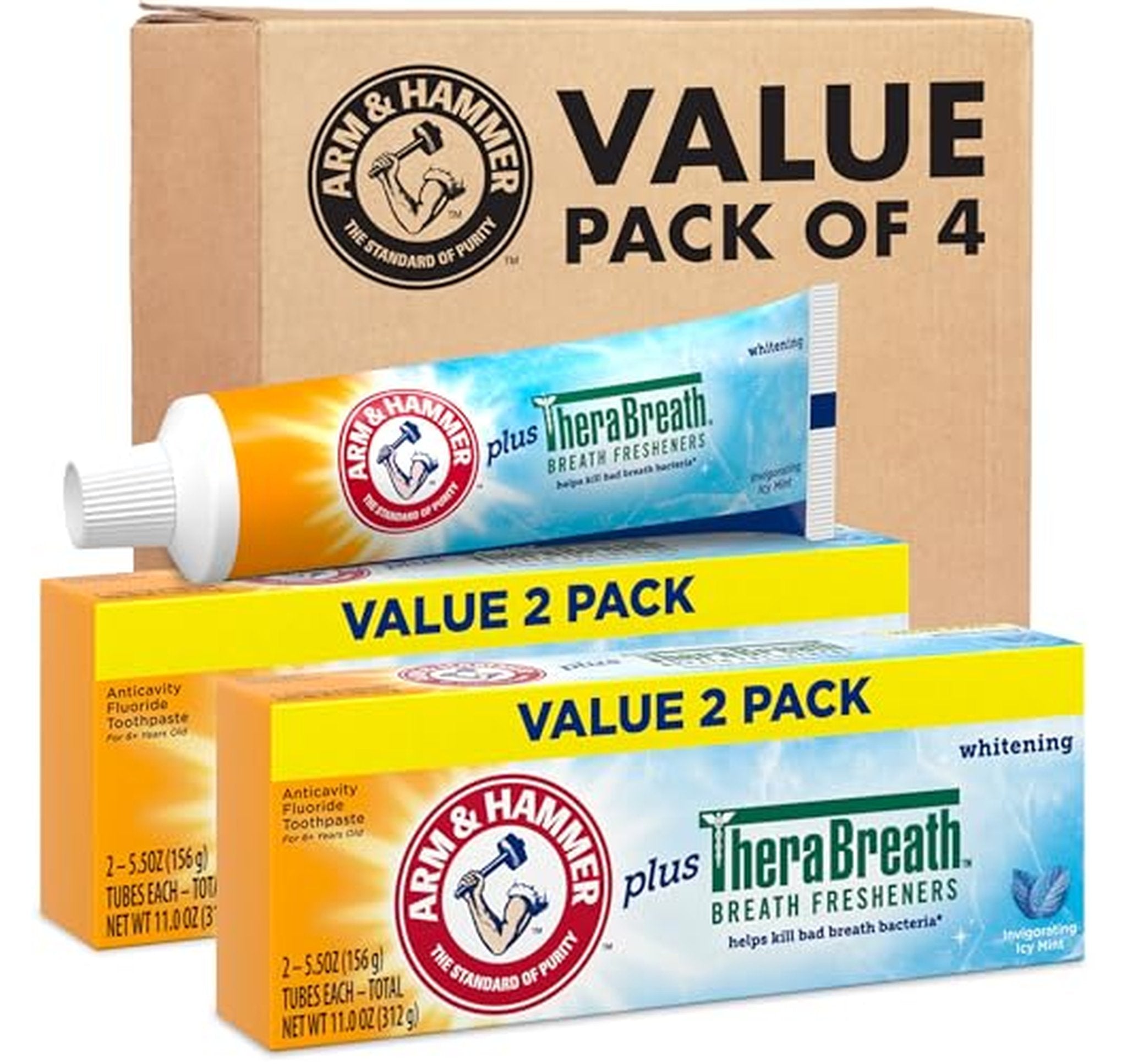 4 Pack Arm & Hammer Whitening Fluoride Toothpaste