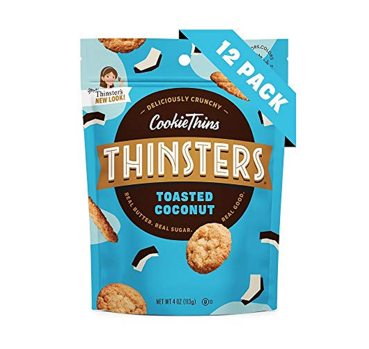 12 Pack Mrs. Thinsters Toasted Coconut Cookie Thins