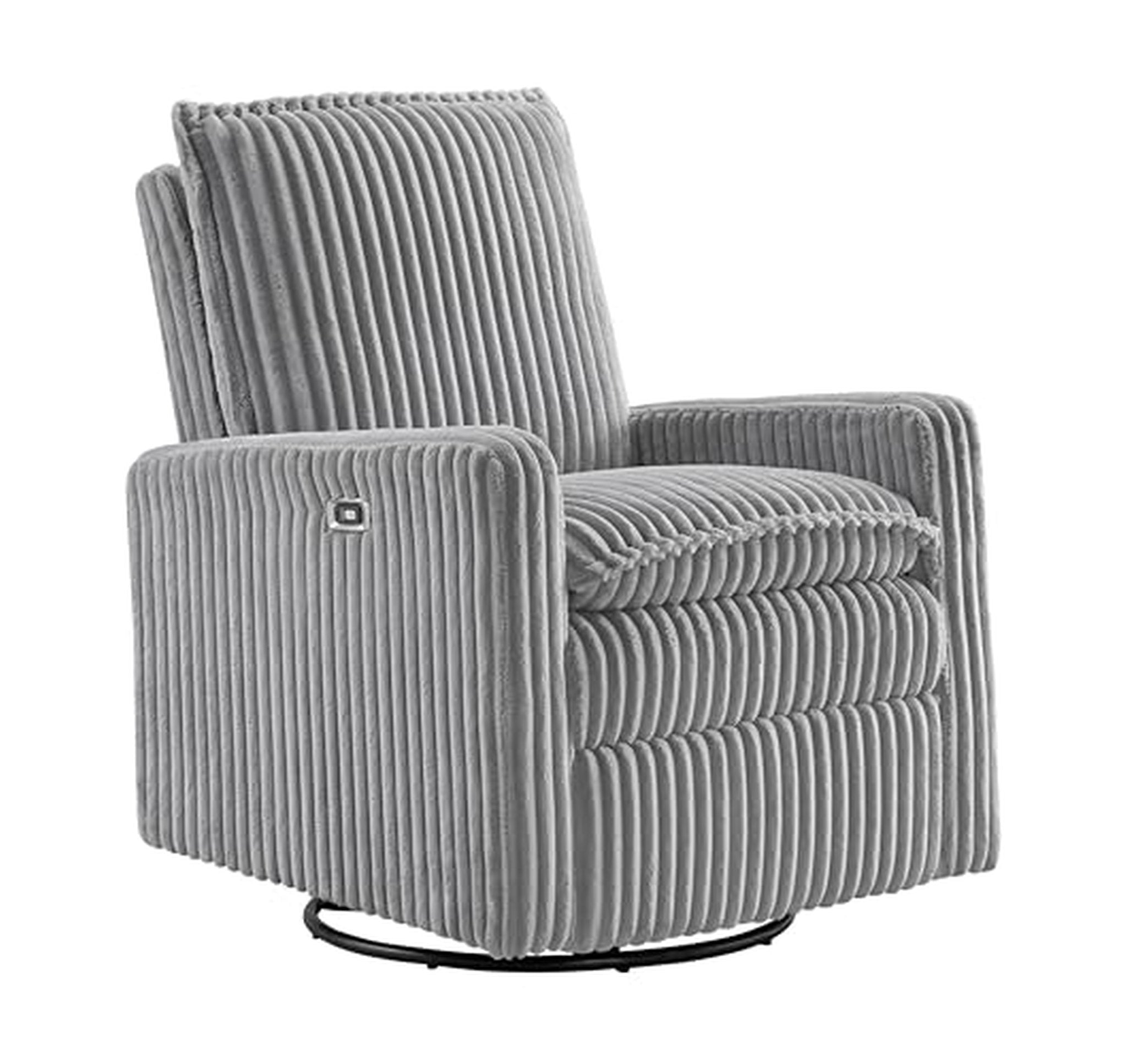 Power Recliner Glider Chair with Corduroy Upholstery