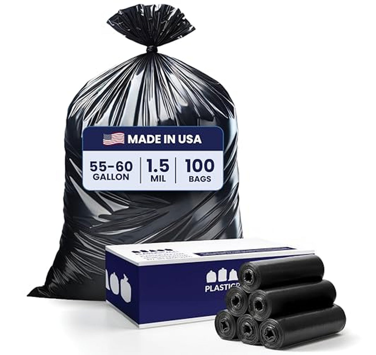 100 Count Heavy Duty 55-60 Gallon Trash Bags