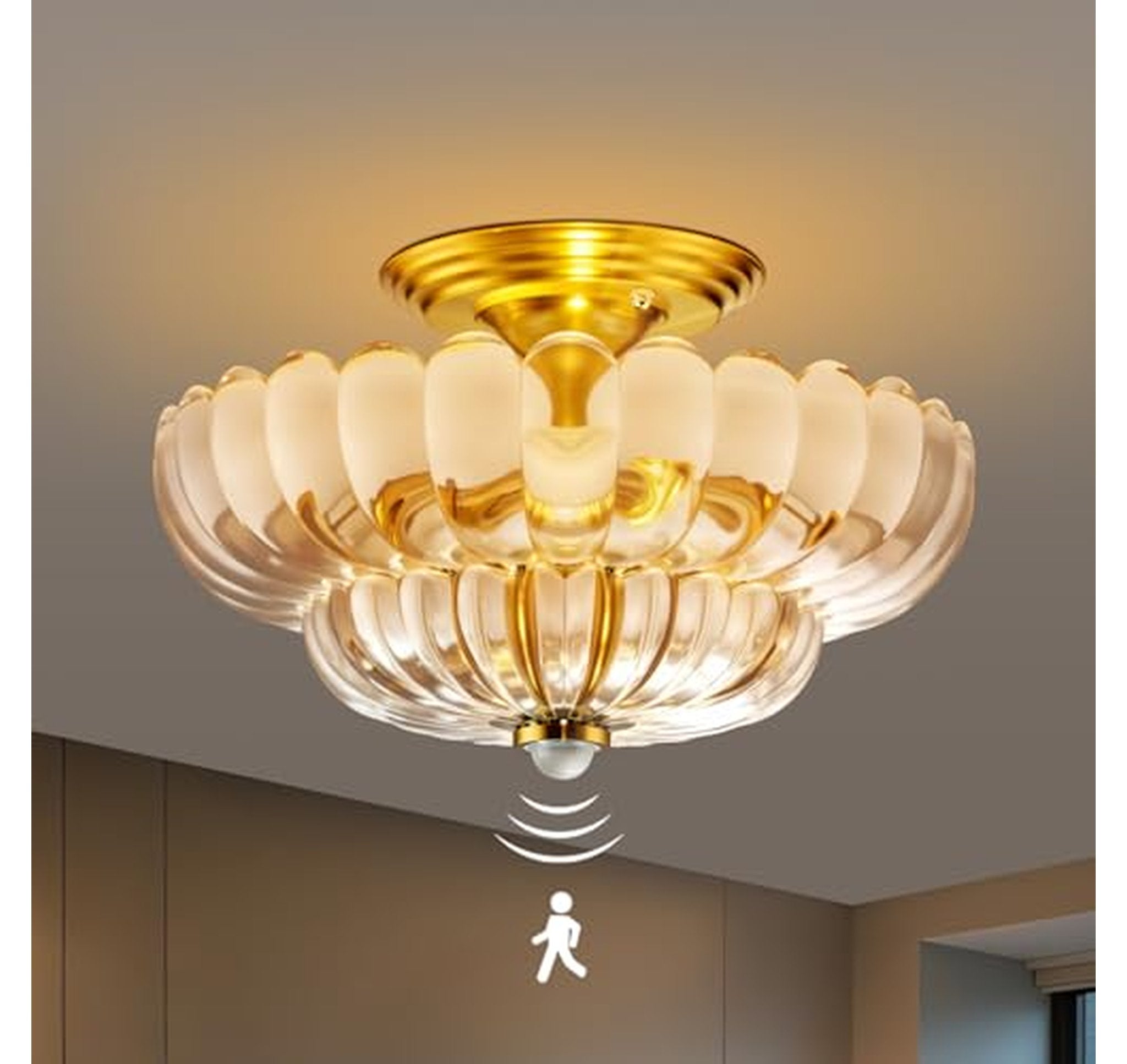 12-Inch Motion Sensor Semi Flush Ceiling Light Fixture