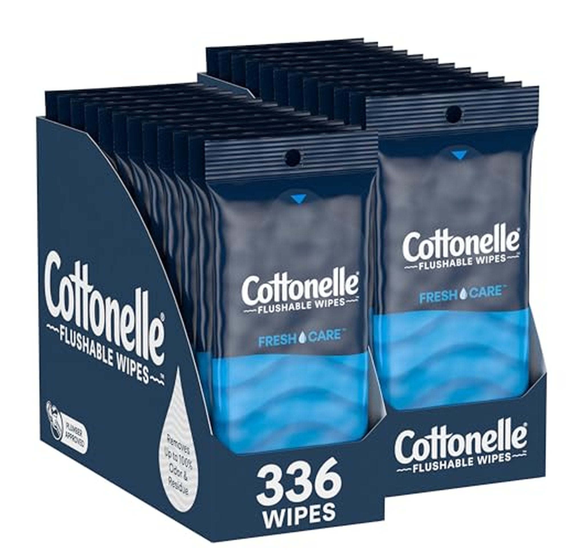 24 Pack Cottonelle Flushable Wet Wipes, 336 Count