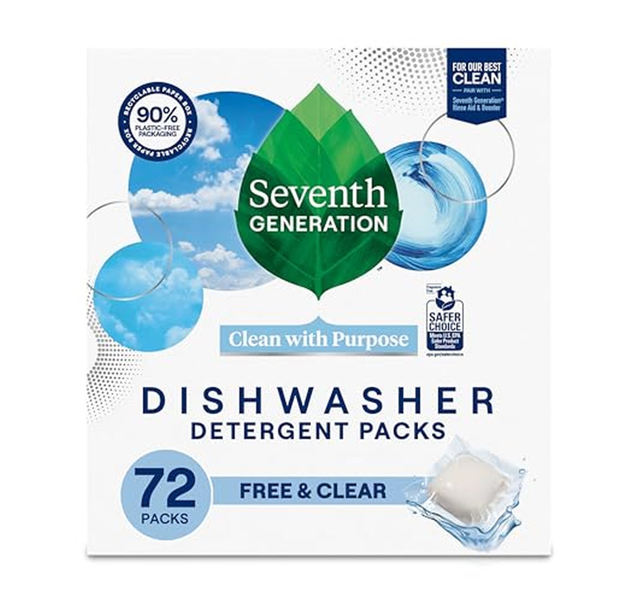 144 Count Seventh Generation Dishwasher Detergent Packs Fragrance-Free