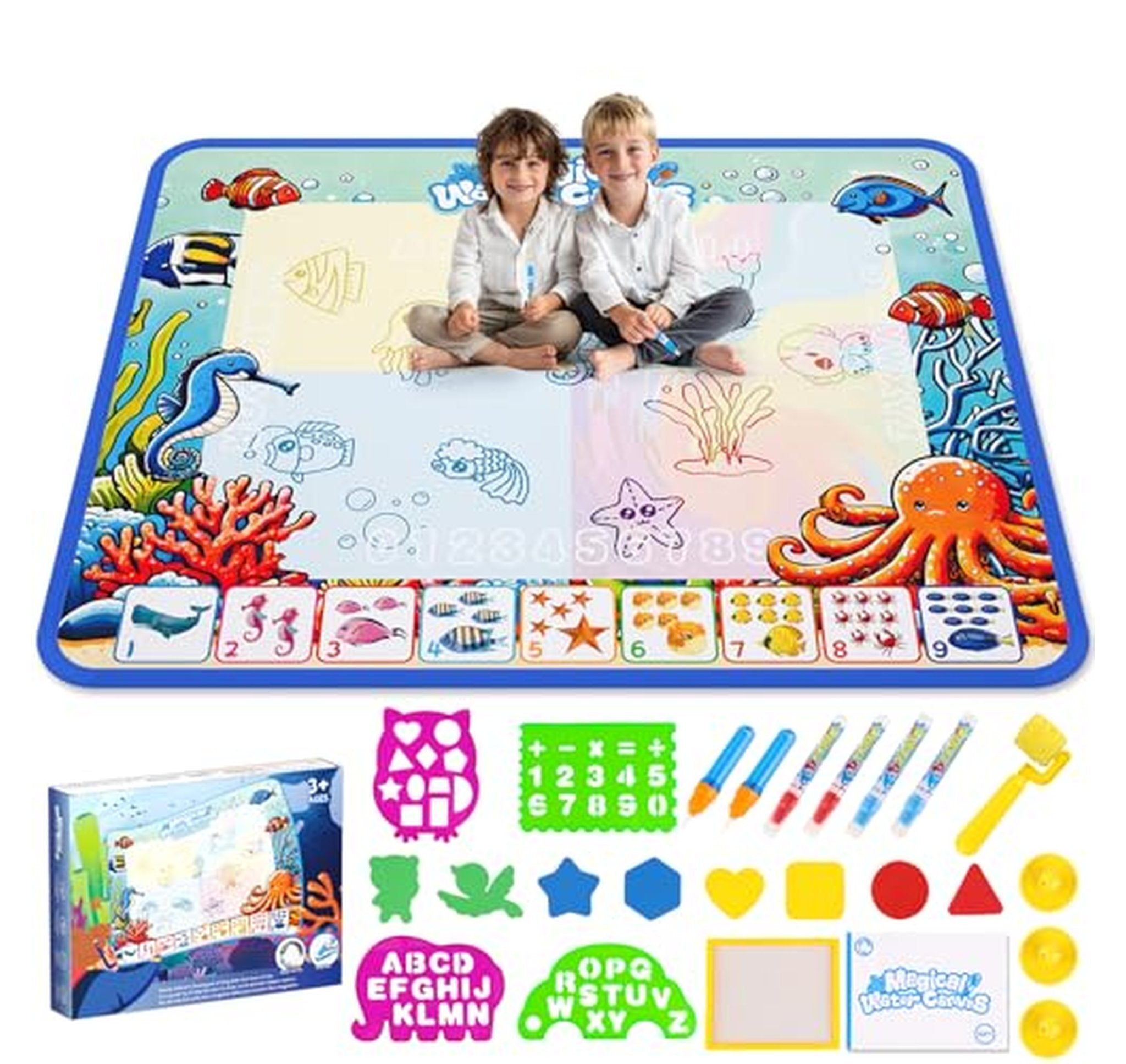 Large Reusable Water Doodle Drawing Mat for Kids