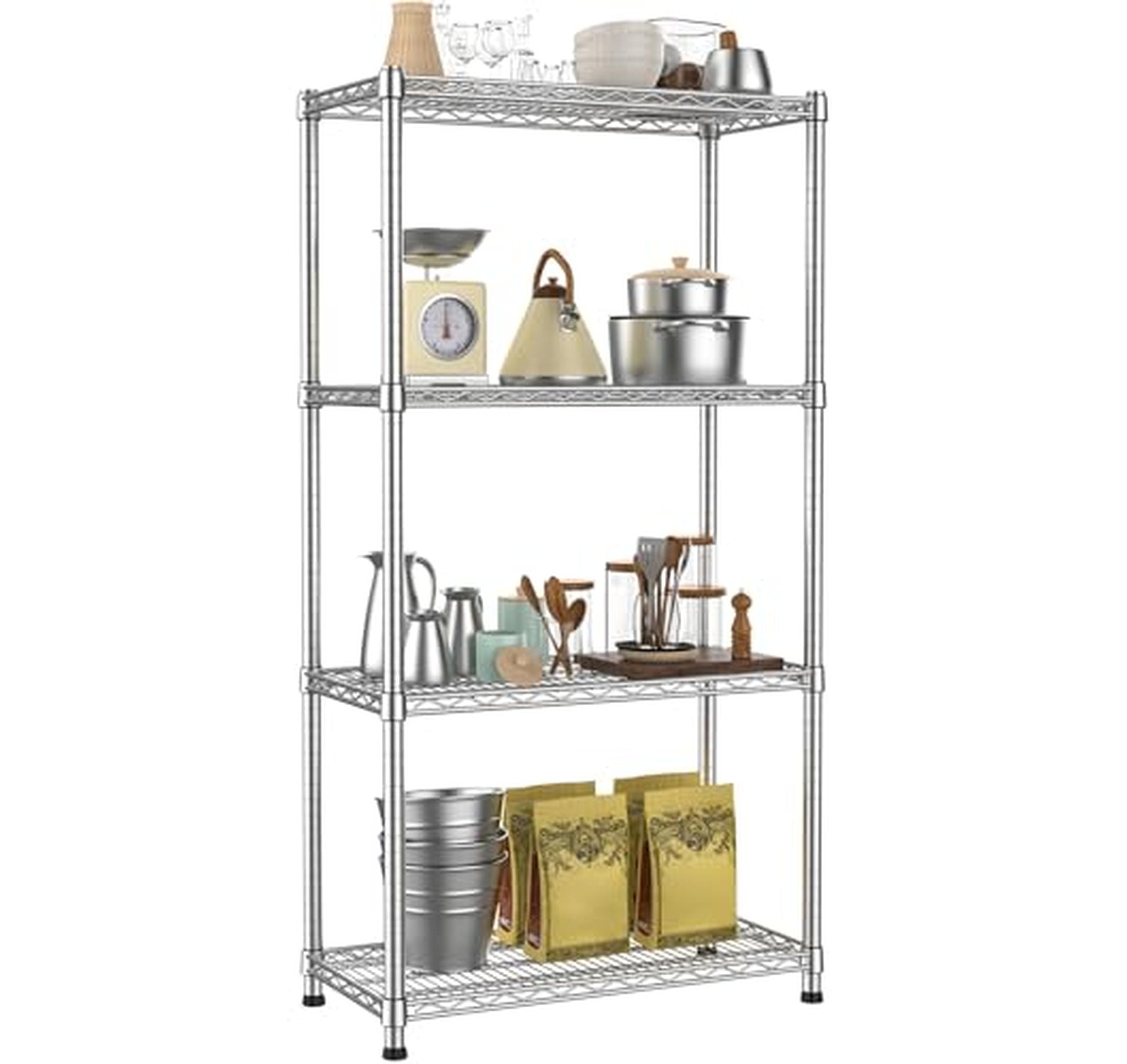 Heavy Duty Adjustable 4-Tier Metal Storage Shelving