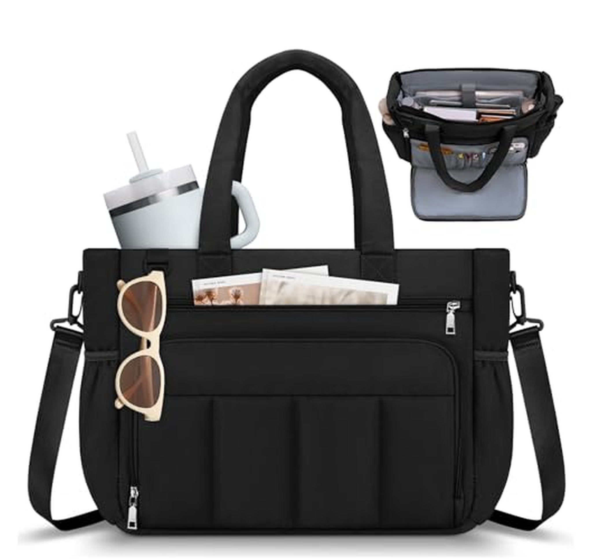 Puffy Lightweight Tote Bag with Compartments