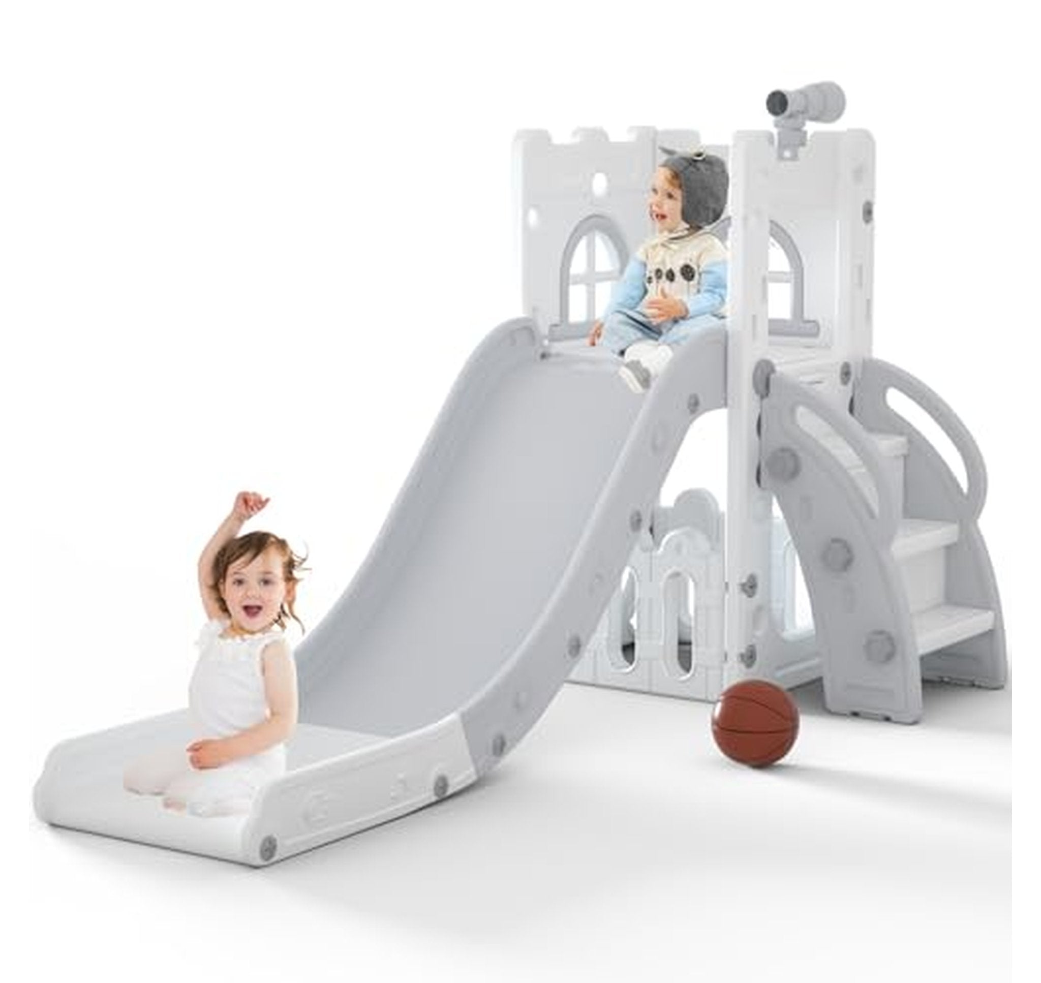6 in 1 Toddler Slide and Climbing Playset