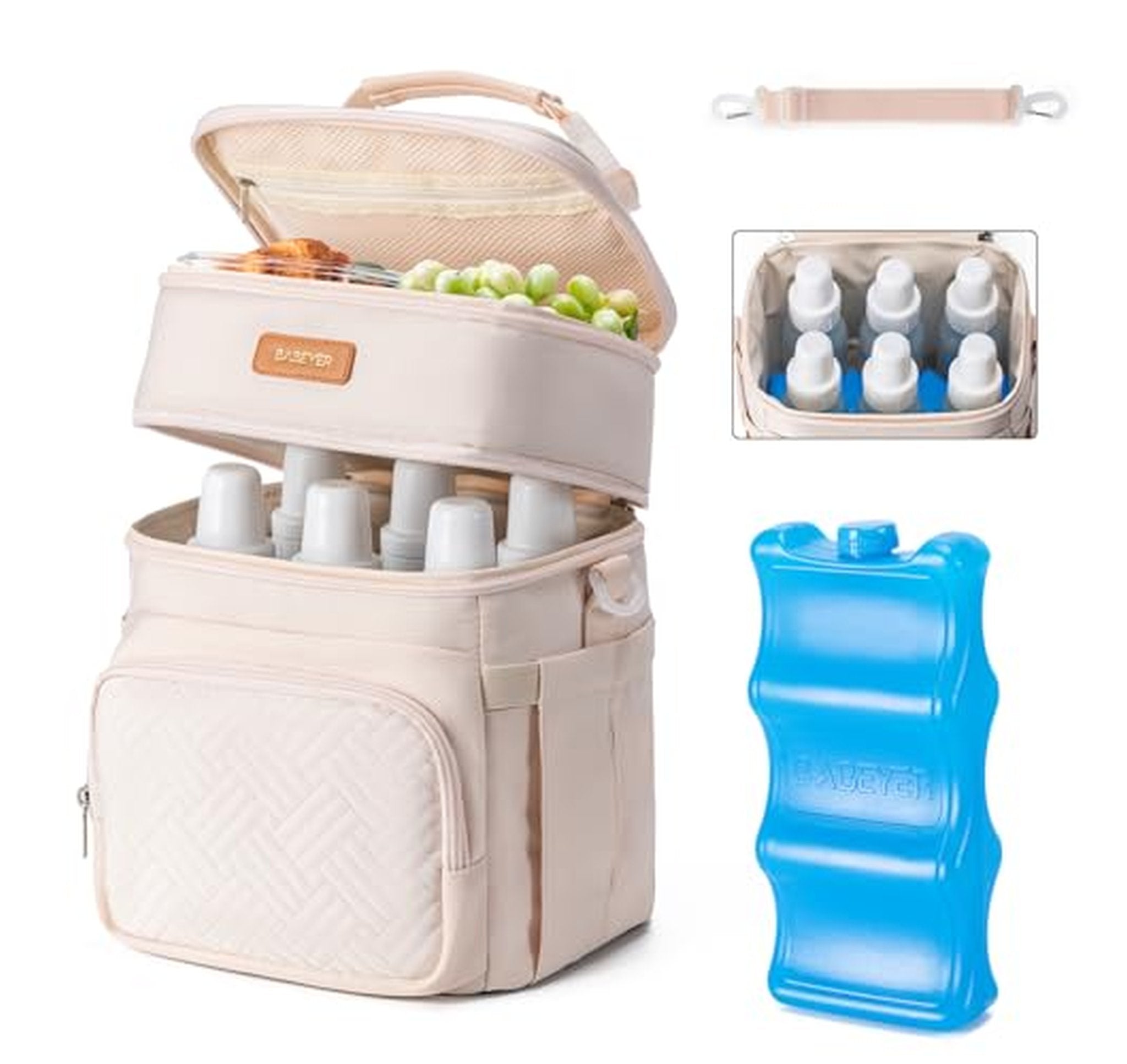 Insulated Breastmilk Cooler Bag with Ice Pack