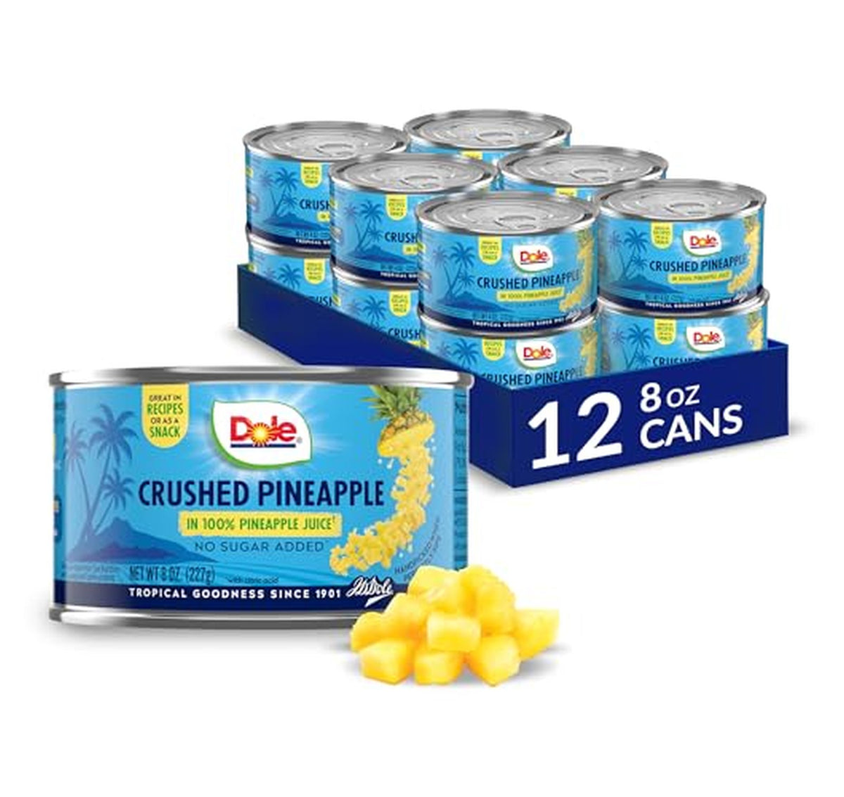 12 Cans Dole Crushed Pineapple 8 Ounce (OU)
