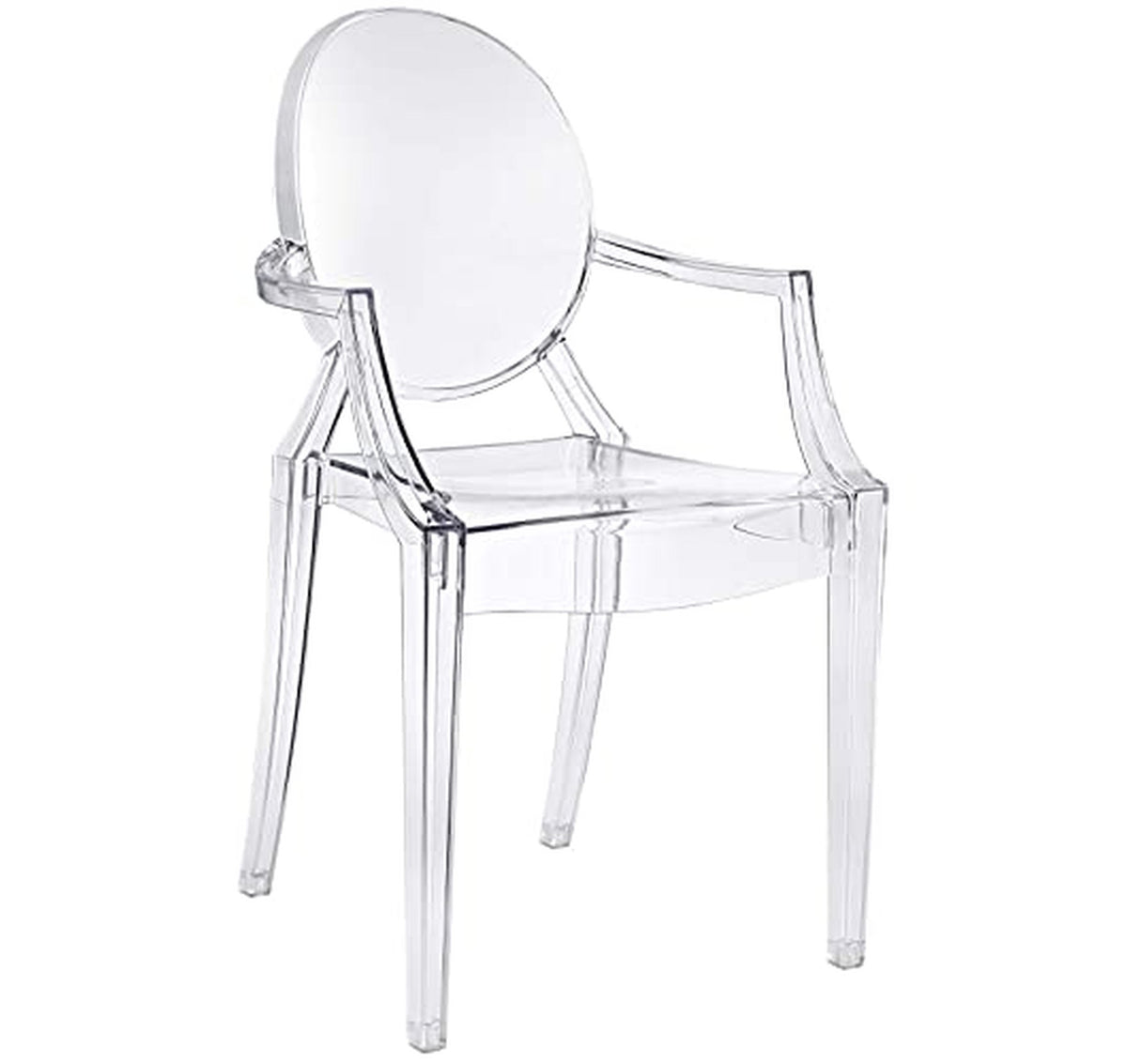 Modern Acrylic Stacking Kitchen Dining Arm Chair