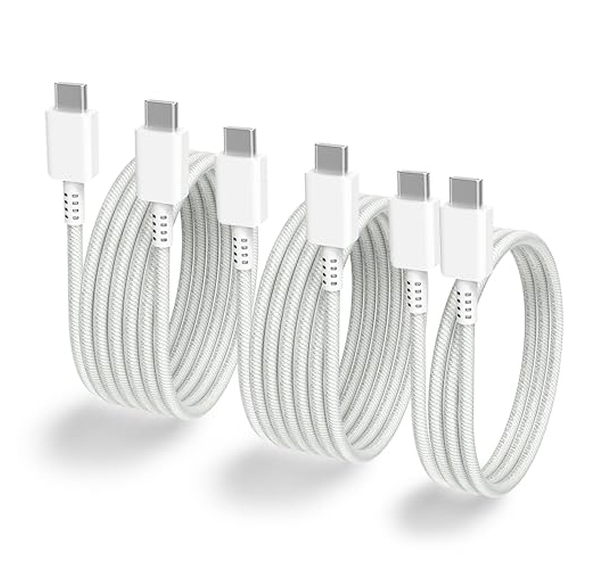3 Pack 60W USB C to USB C Cables