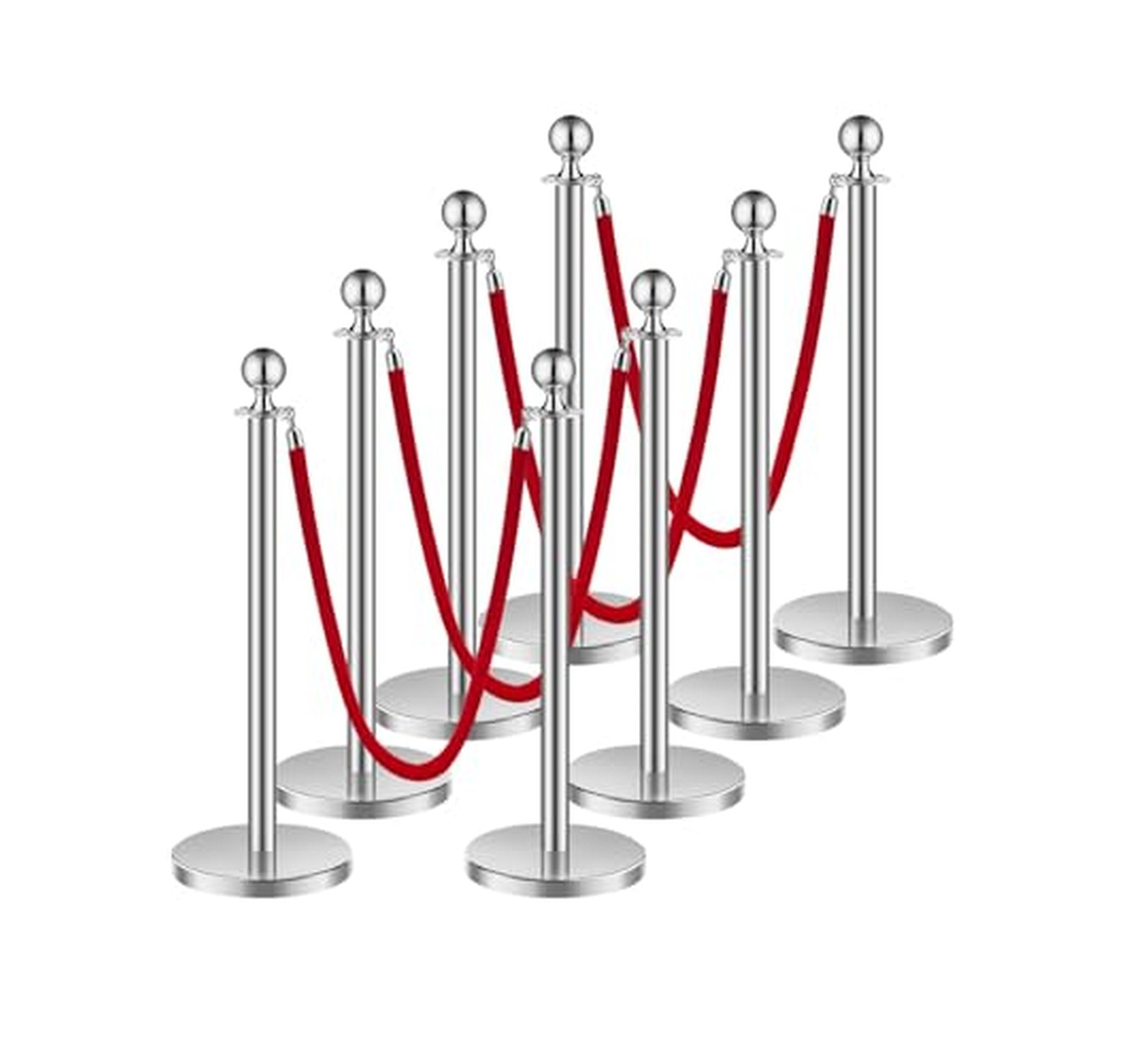 8 Pack Crowd Control Stanchions with Velvet Ropes