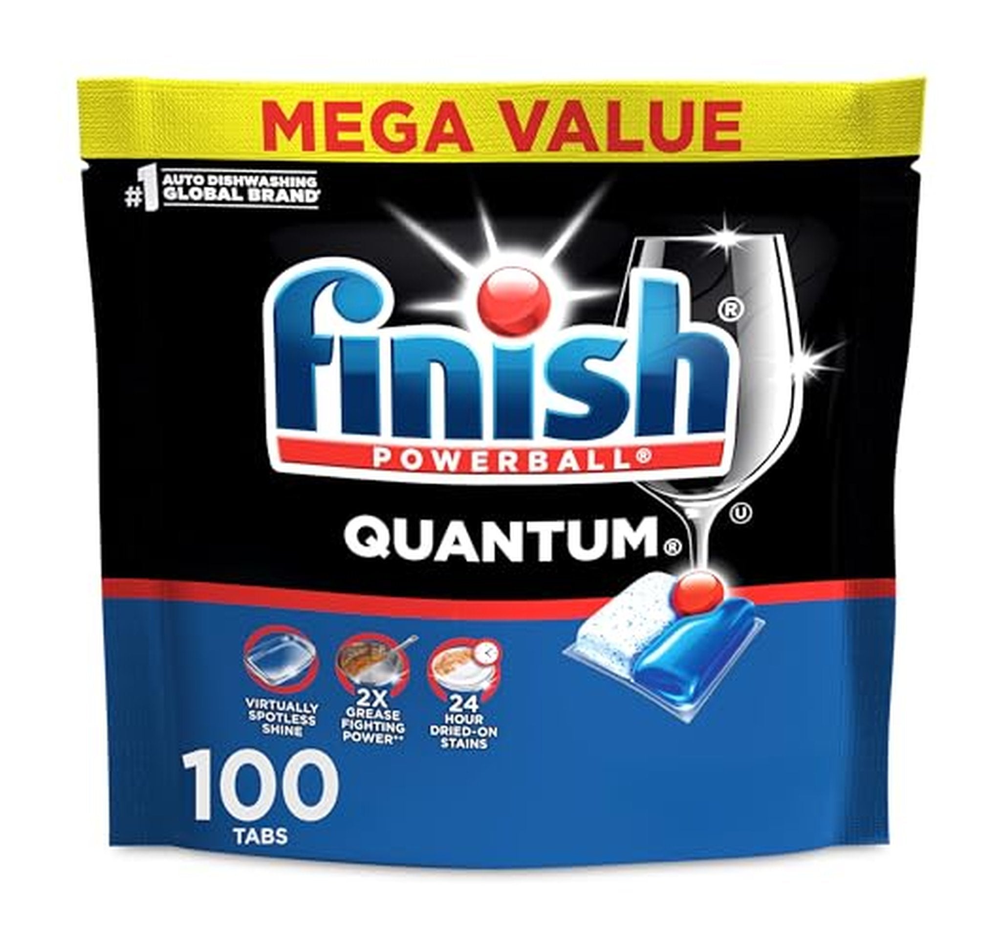 100 Count Finish Quantum Dishwasher Detergent Pods