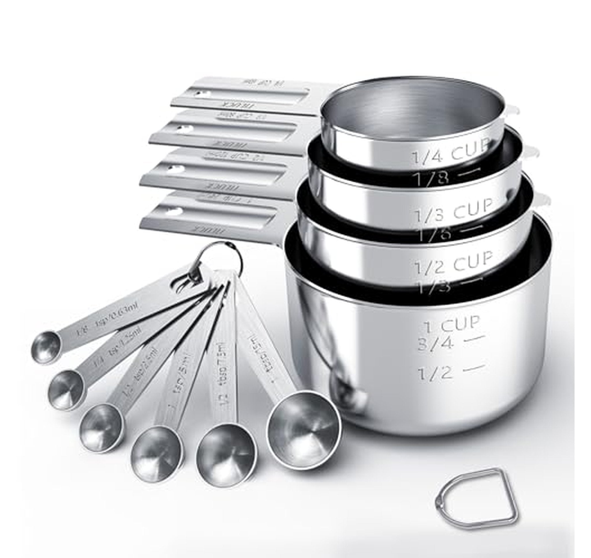 10 Piece Stainless Steel Measuring Cups and Spoons Set