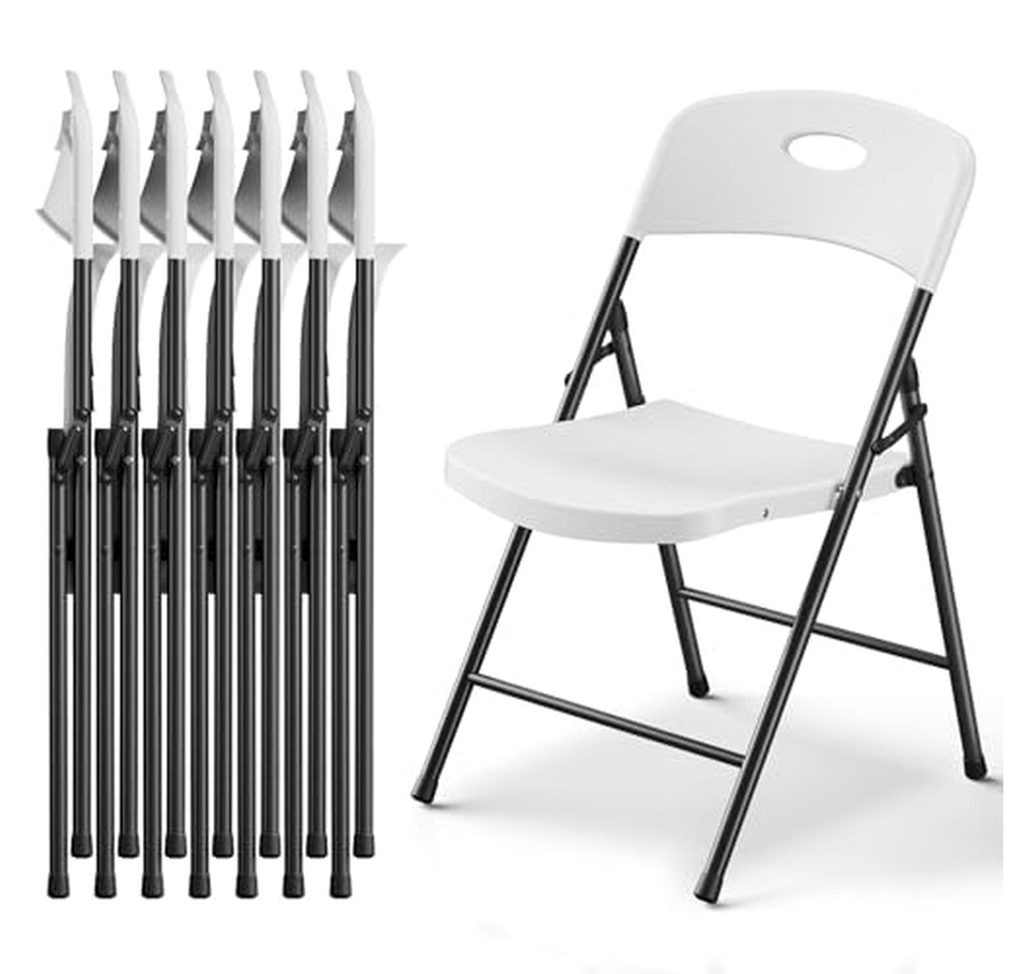8 Pack Heavy Duty Plastic Folding Chairs