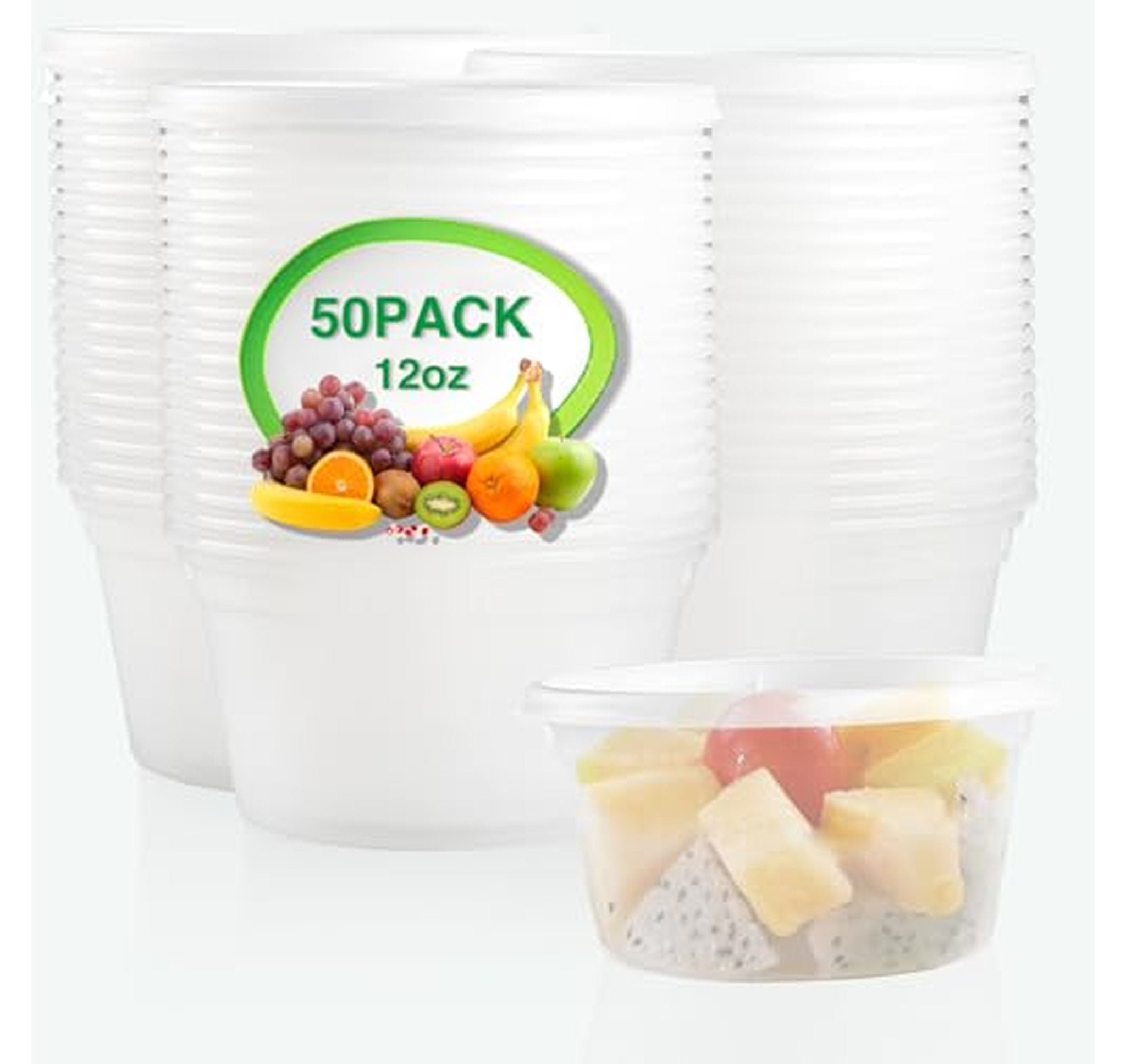 50 Pack Leakproof 12 oz Deli Food Containers