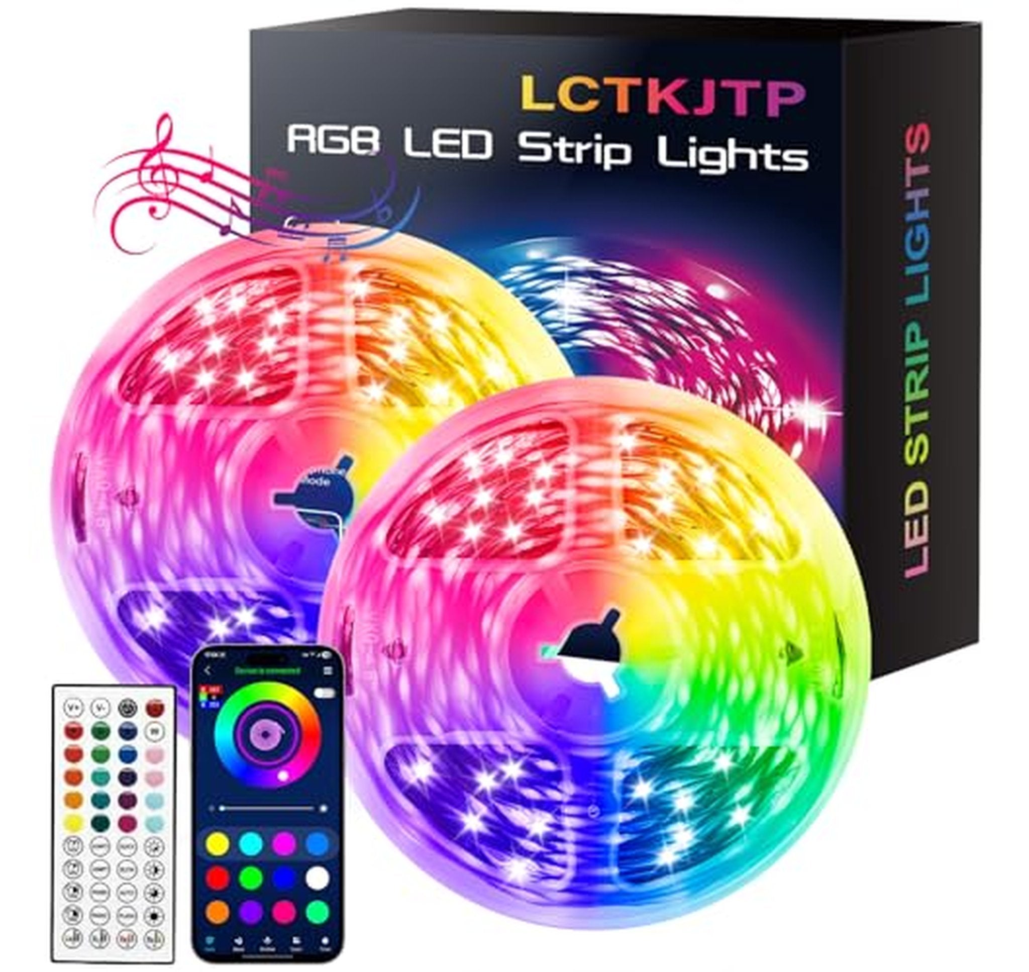 100FT Music Sync RGB LED Strip Lights