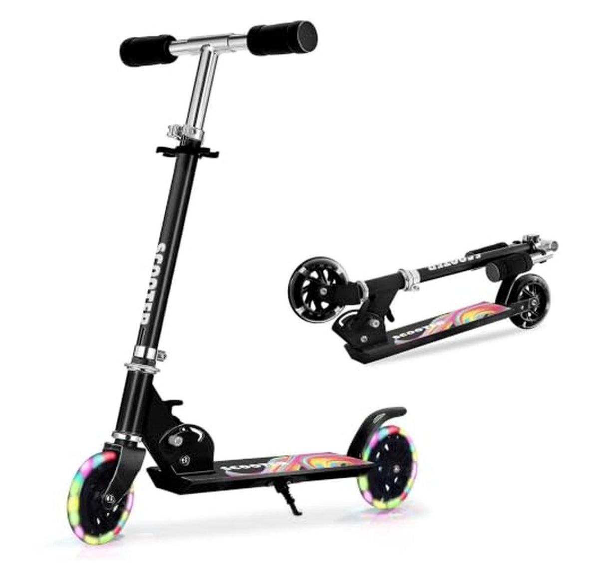 Foldable Kick Scooter with Light Up Wheels