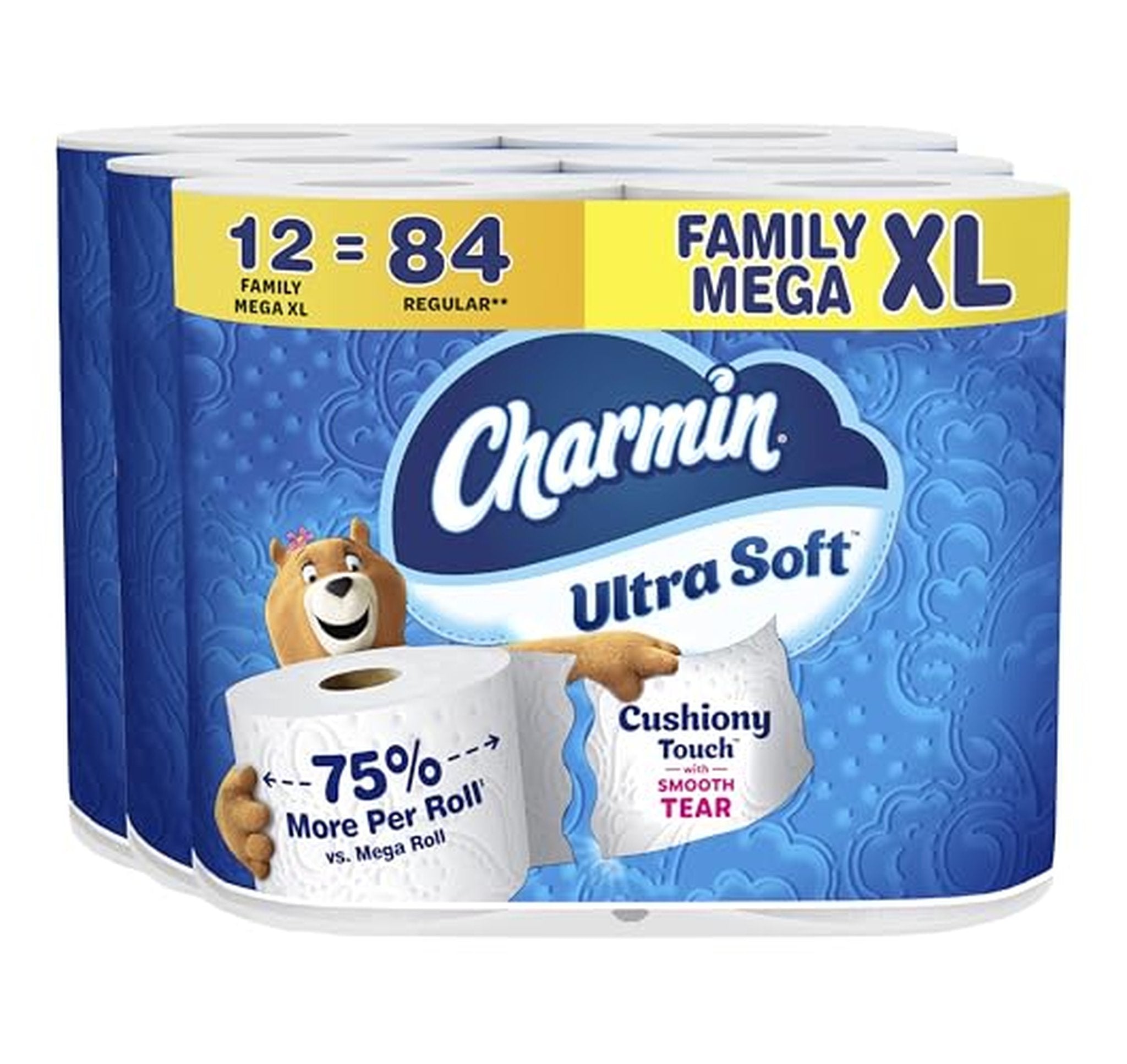 Charmin Ultra Soft Toilet Paper, 12 Family Mega XL Rolls