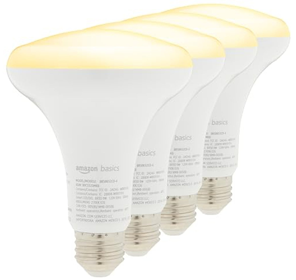4 Pack Amazon Basics Alexa Smart BR30 LED Bulbs