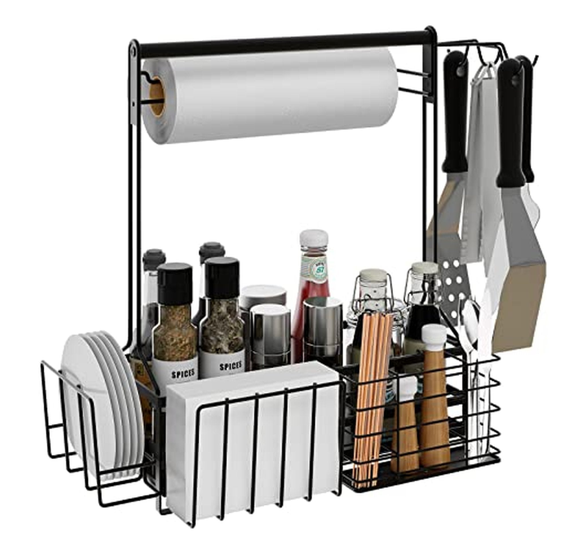 BBQ Grill Caddy with Paper Towel Holder