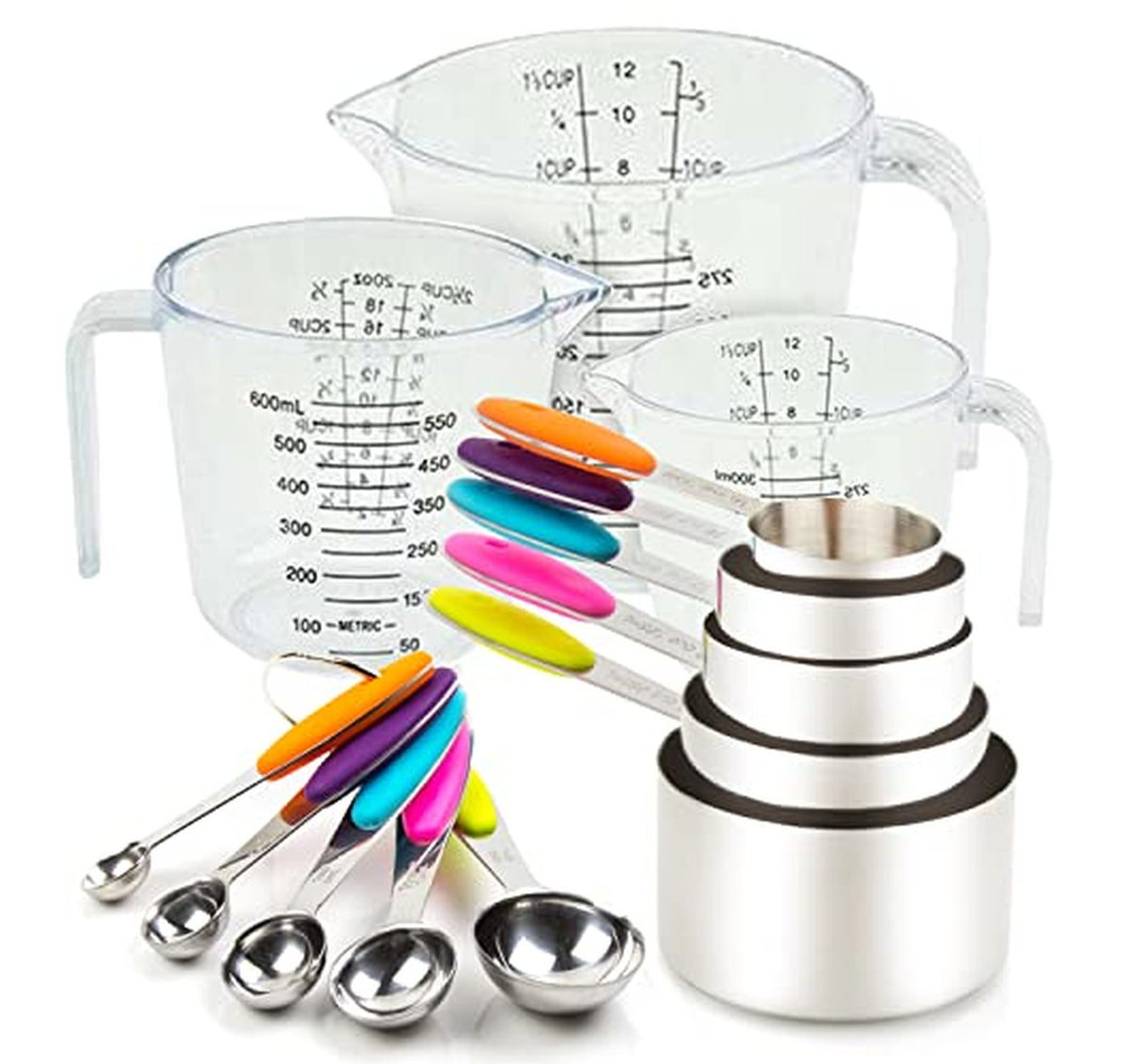 13 Piece Stainless Steel Measuring Cups and Spoons Set