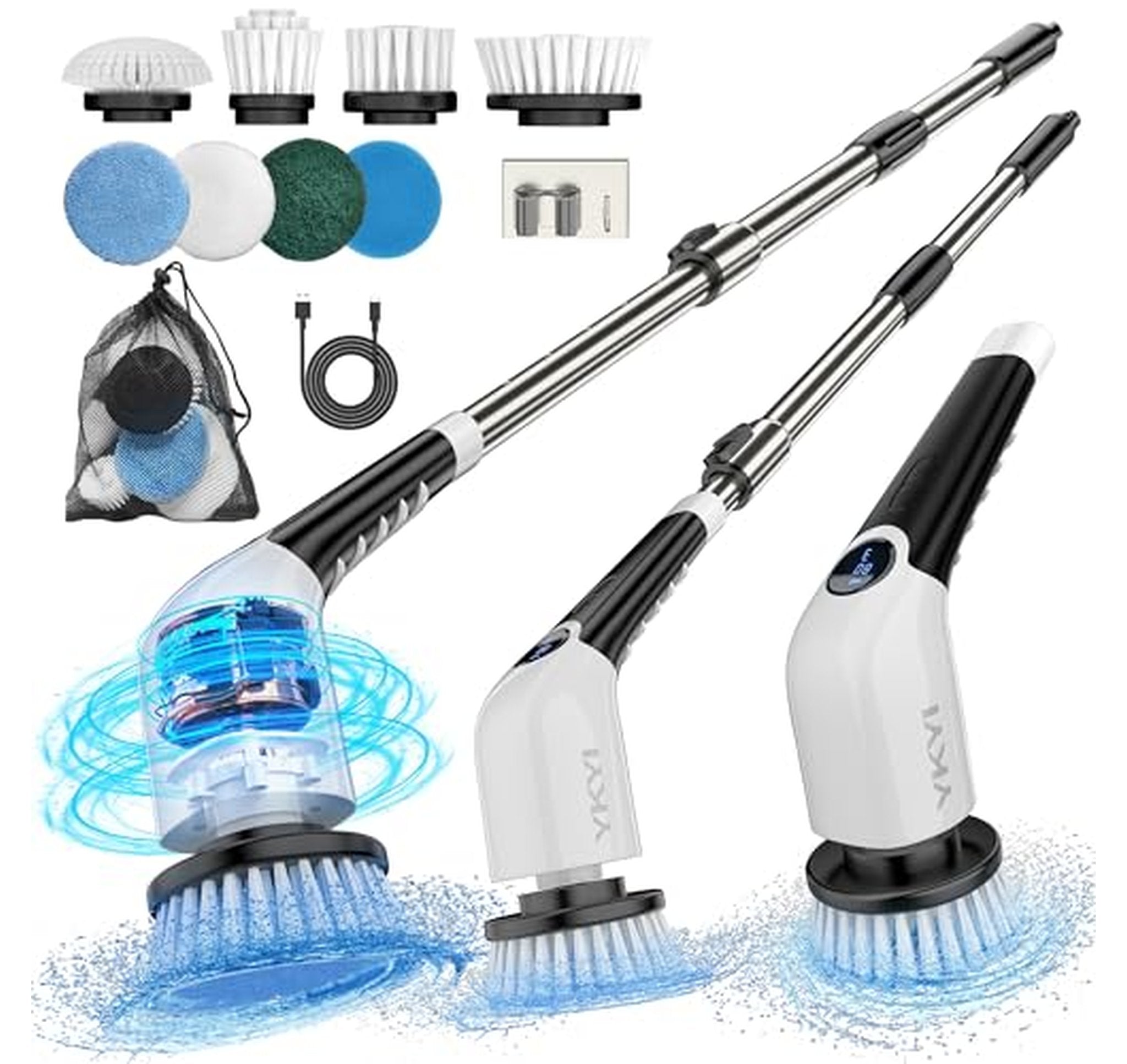Cordless Electric Spin Scrubber with Long Handle